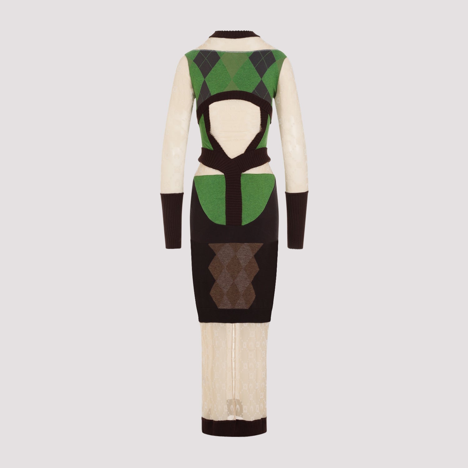 Marine Serre Regenerated Lozenge Knit Fitted Dress Women