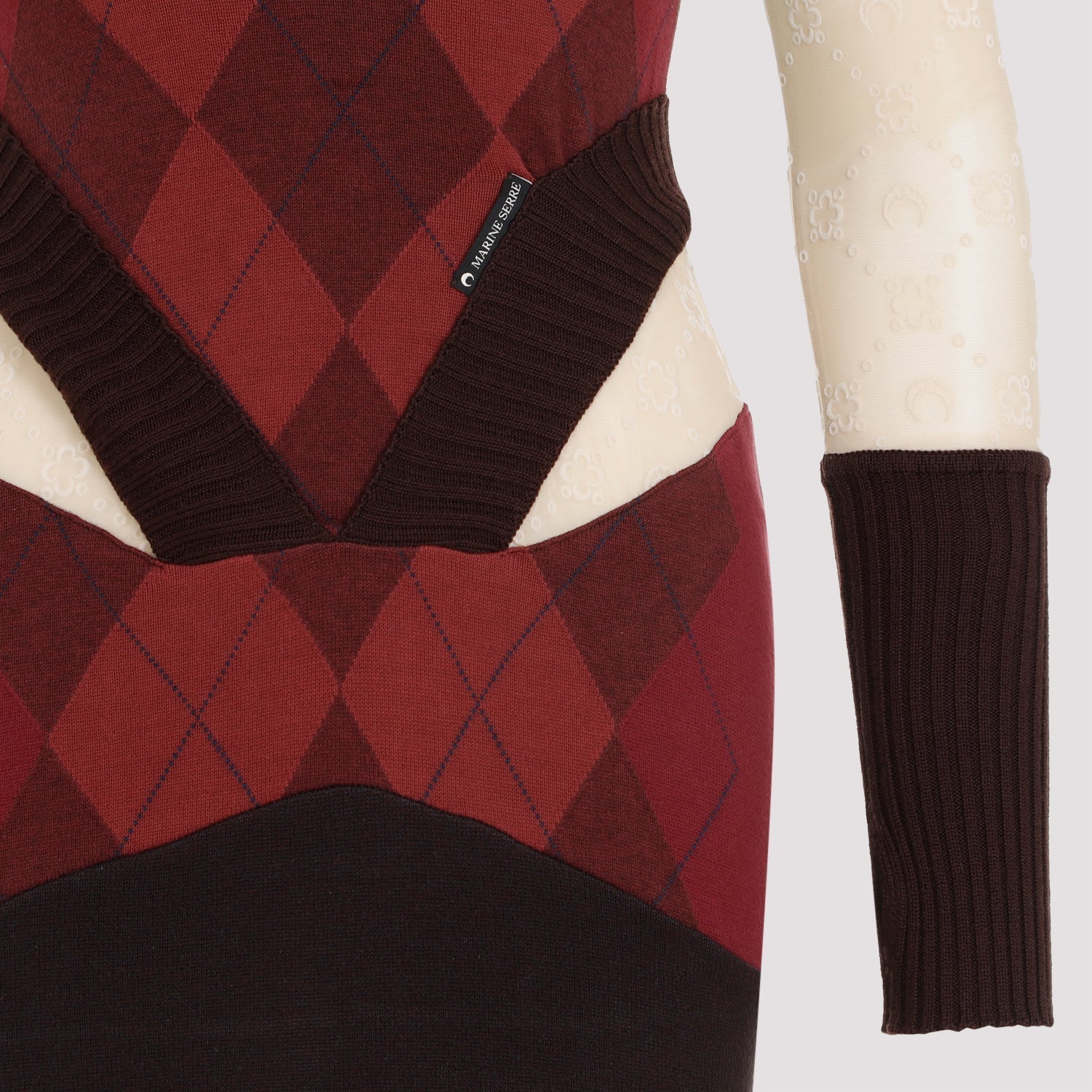 Marine Serre Regenerated Lozenge Knit Fitted Dress Women