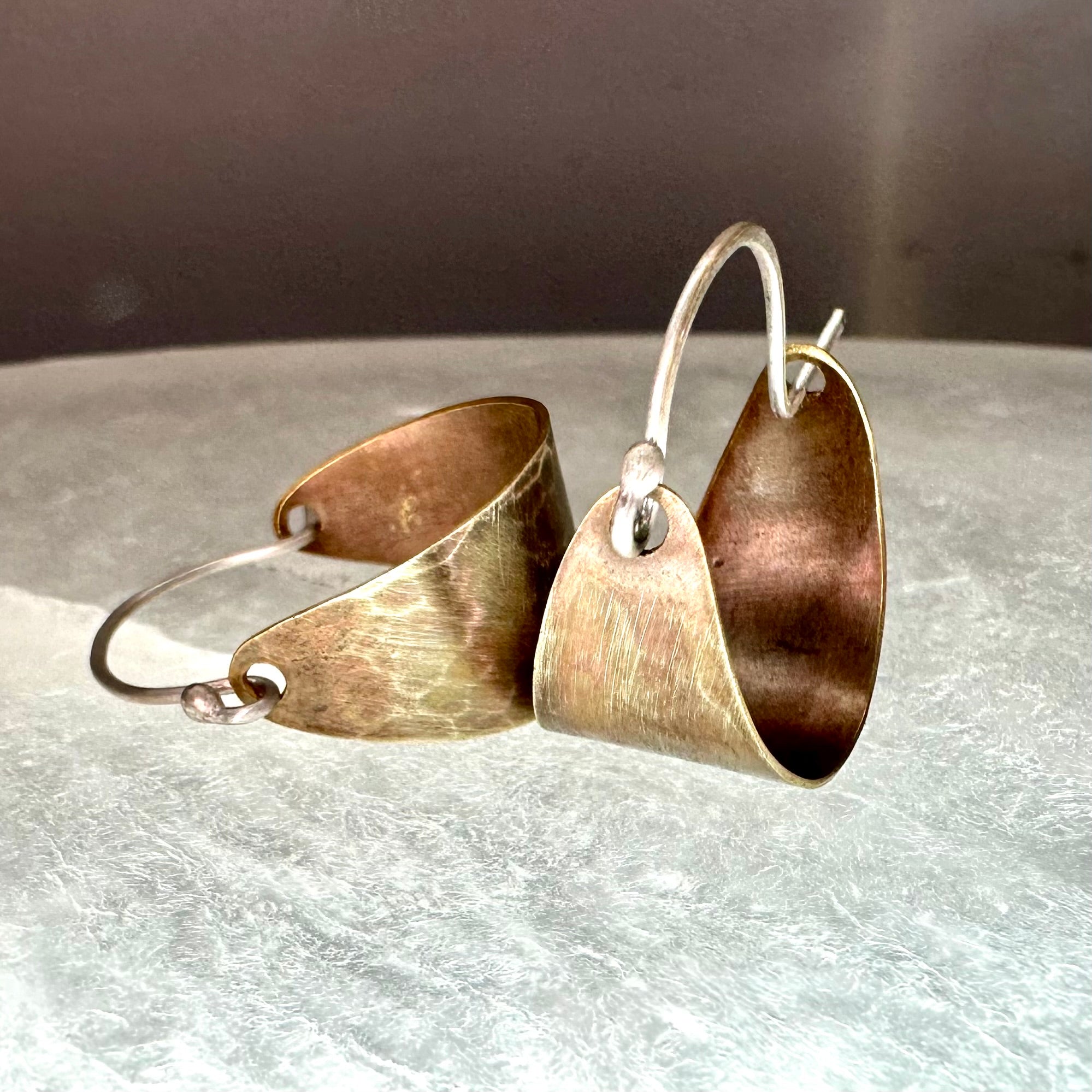 Wide Brass Hoops