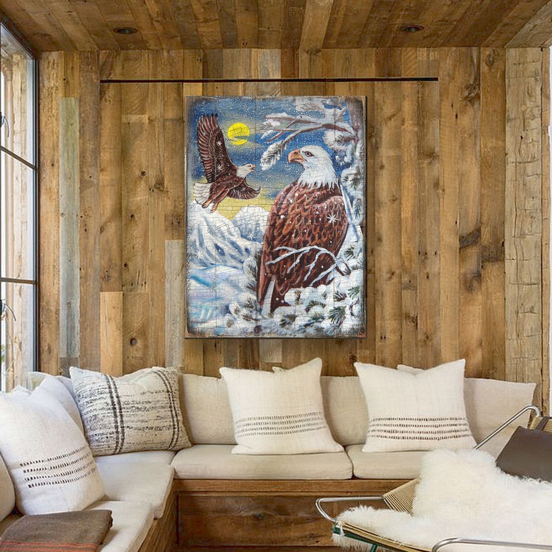Eagle Art Wooden Wall Art by Nature Wonders - Nature Wildlife Decor  - 95219B