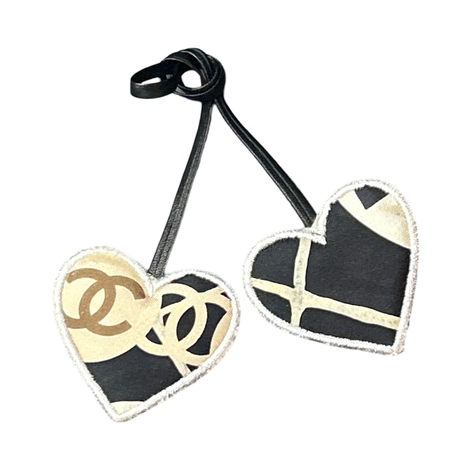 CC Camellia Scarf Double Heart Bag Charm