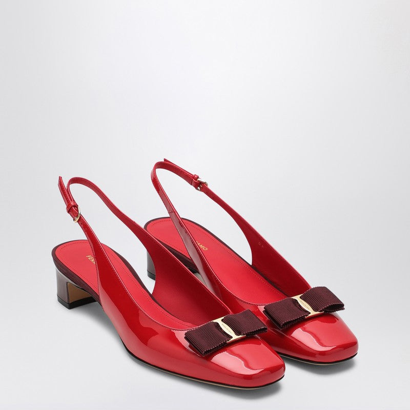 Ferragamo Vara Red/Burgundy Slingback Women