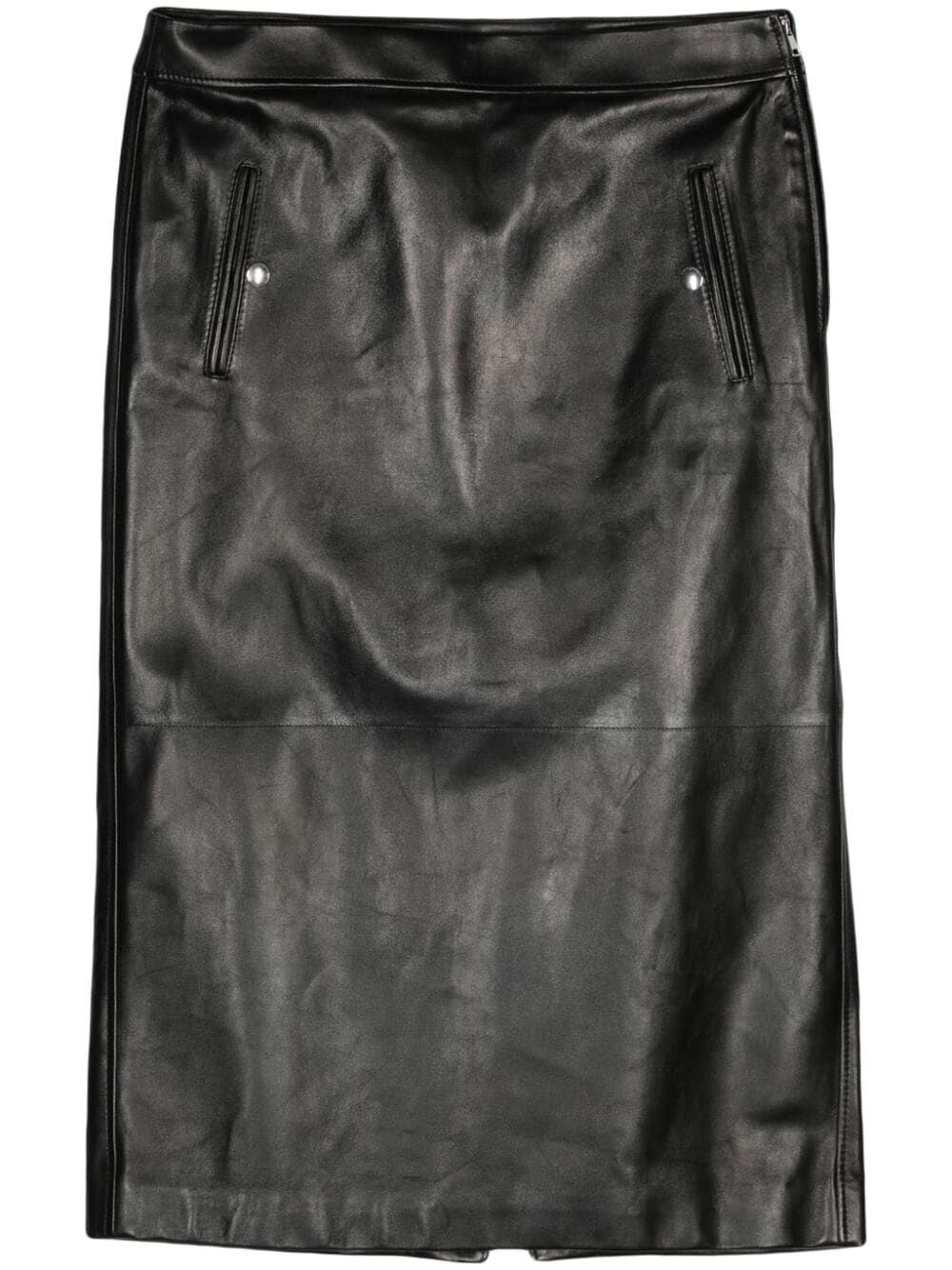 Alexander Mcqueen Women Low Waist Leather Skirt