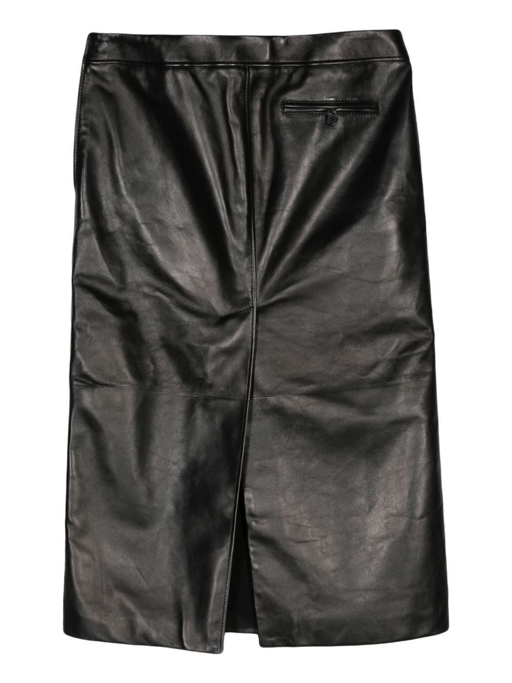 Alexander Mcqueen Women Low Waist Leather Skirt