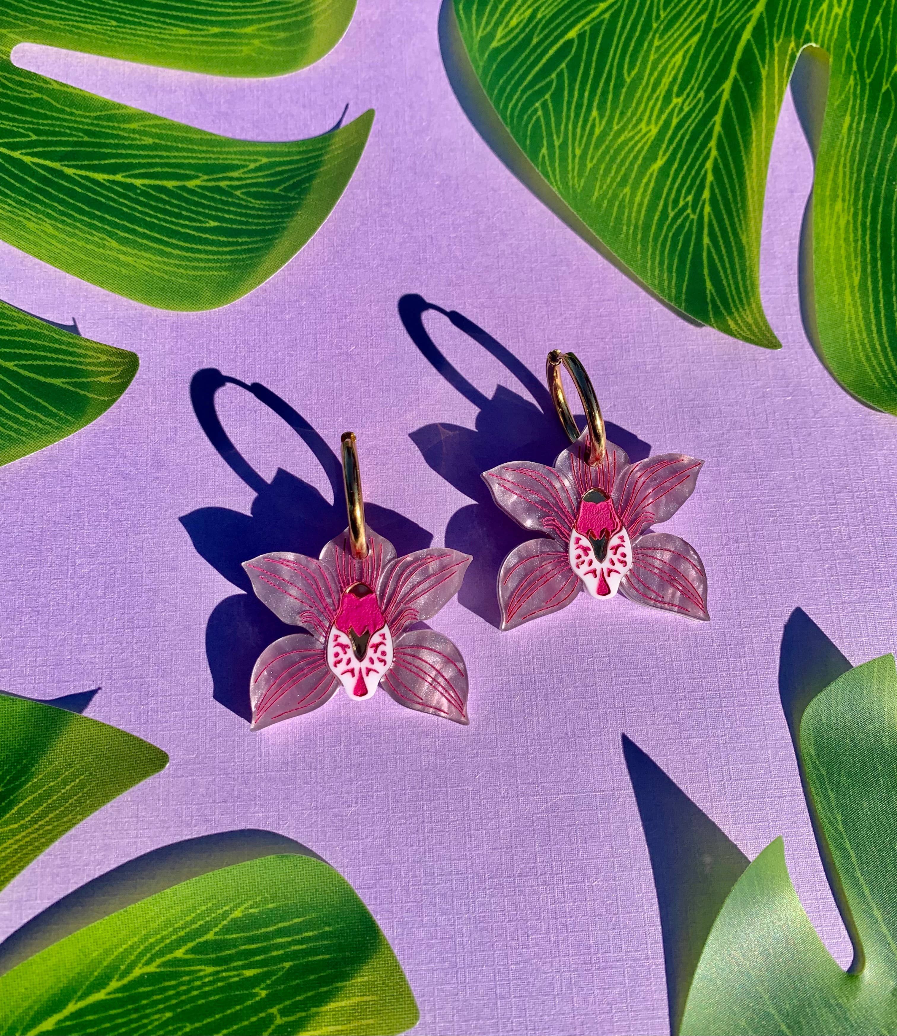 Orchids Acrylic Earrings