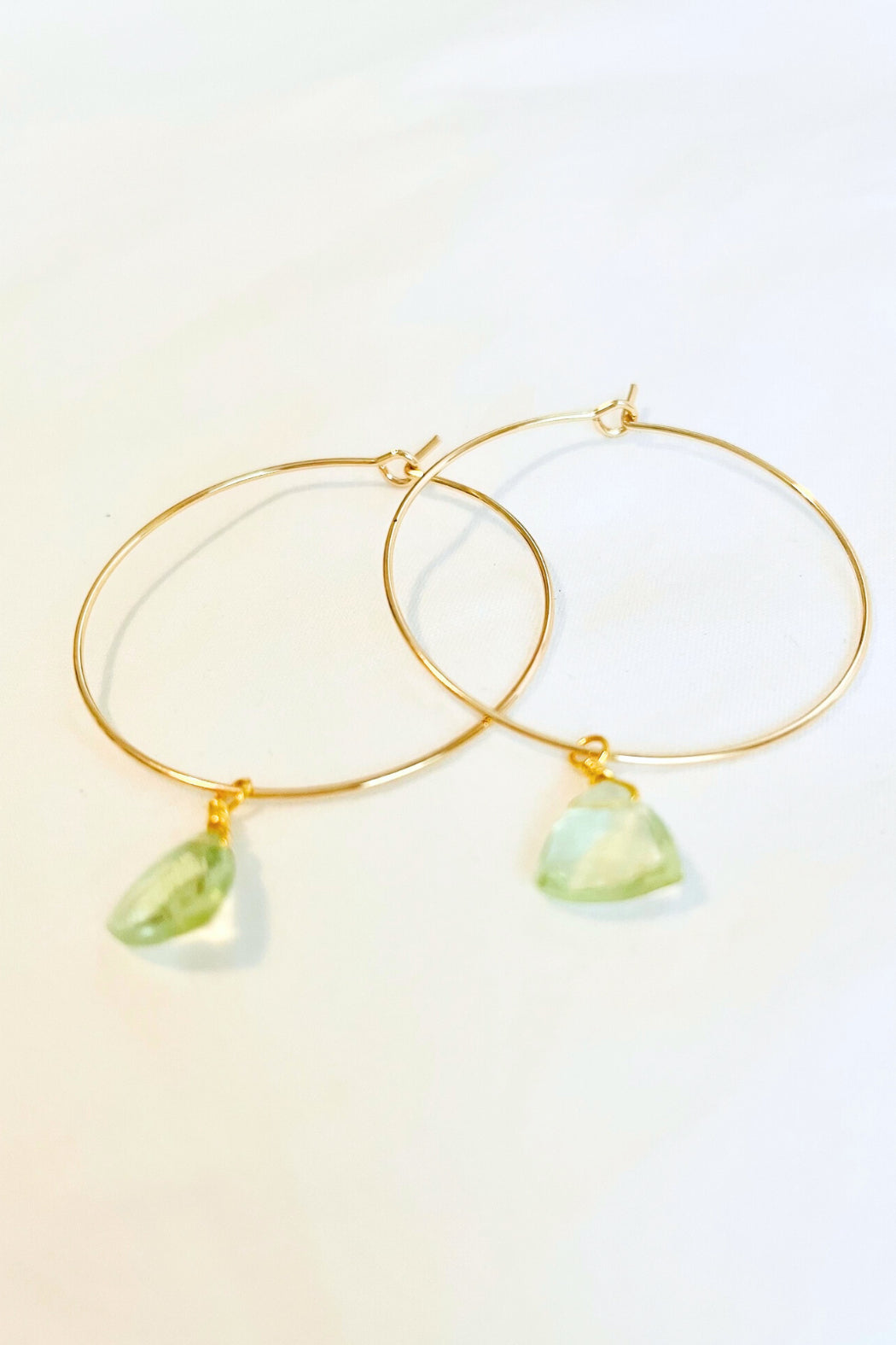 1" Mini Hoops ~ Wire Wrapped Faceted Gemstone