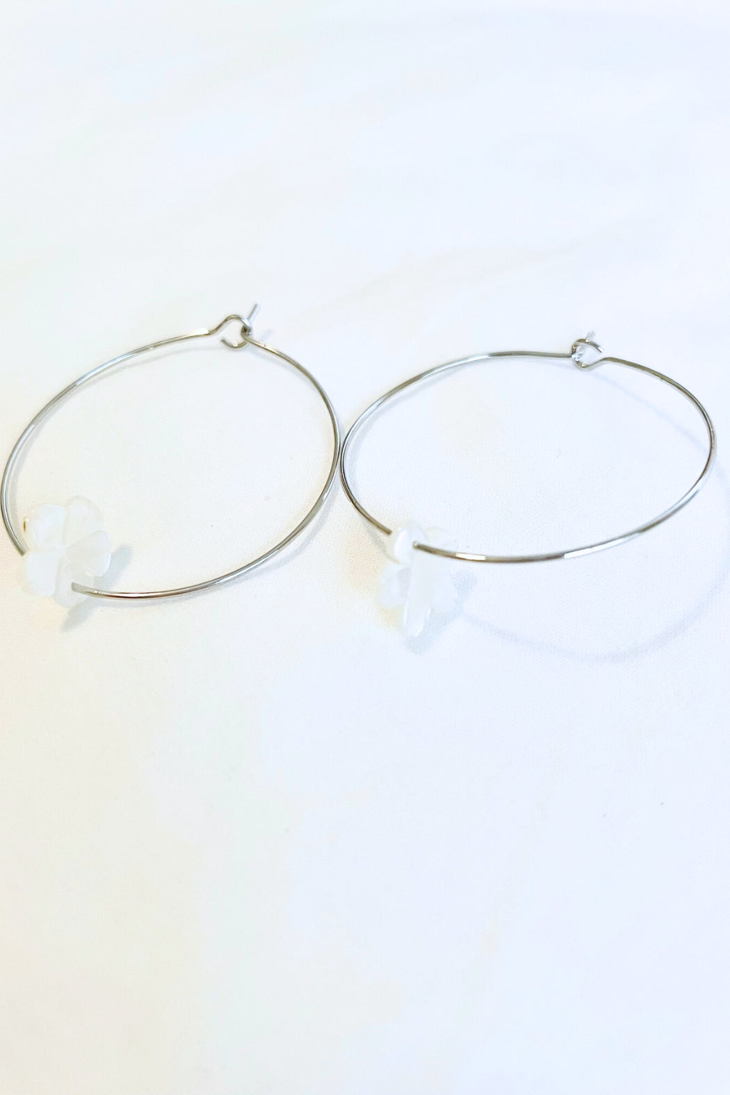 1" - Mini Mother of Pearl Plumeria Hoops