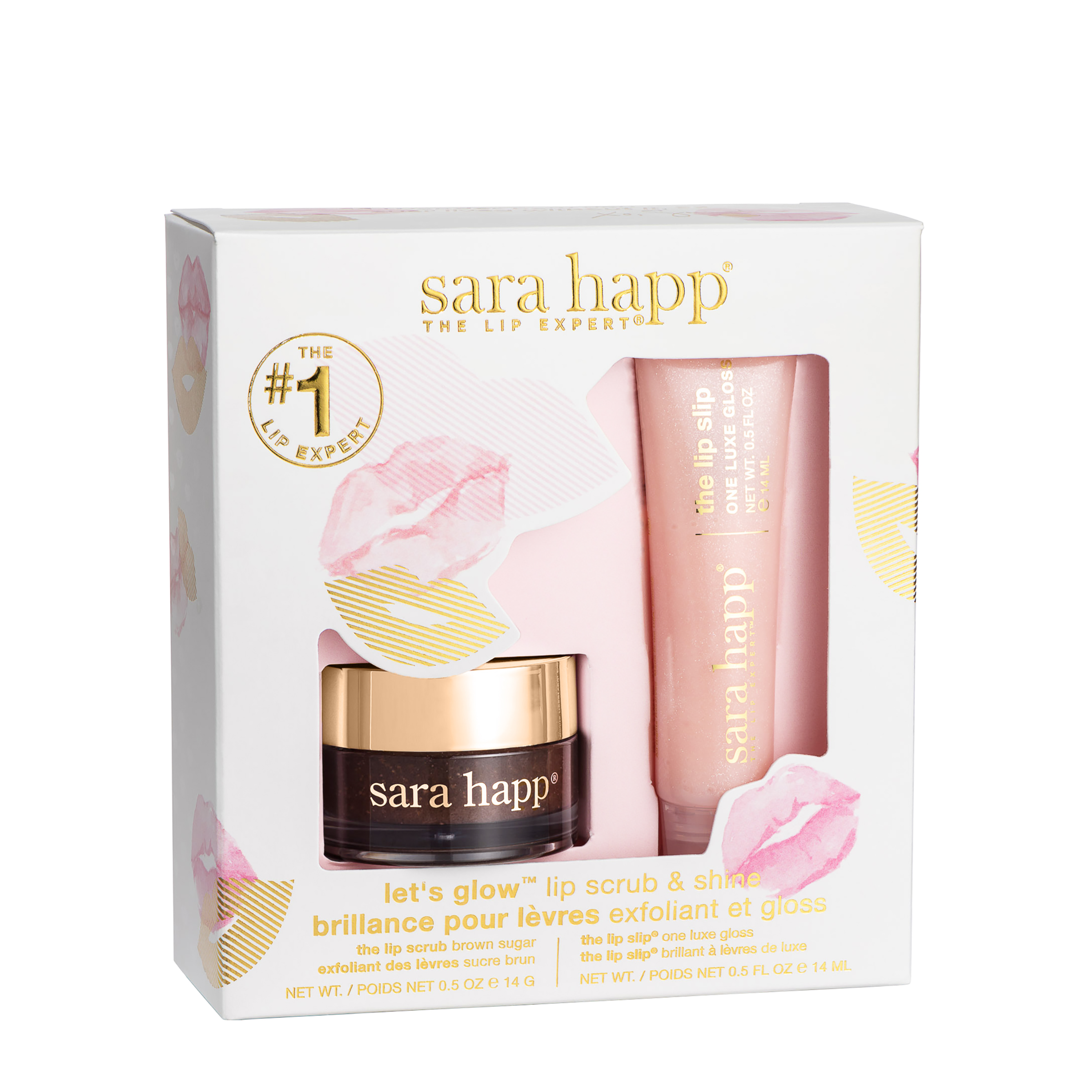 Let's Glow™ Lip Scrub & Shine Kit by Sara Happ