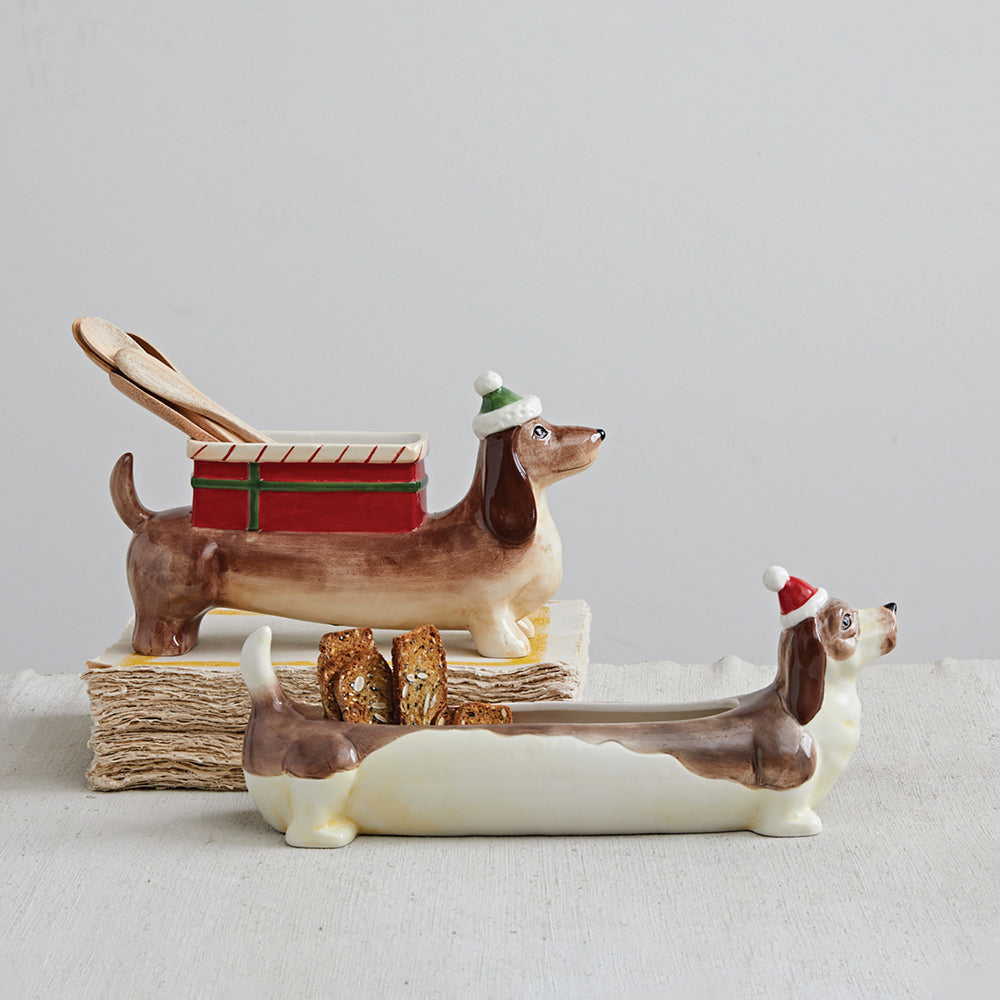 Hand-Painted Ceramic Dog w/ Gift Planter