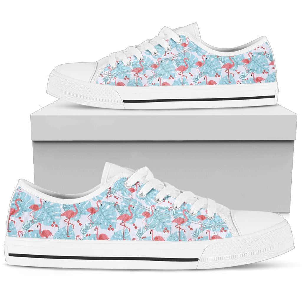 Flamingo Blue Floral Low Top Shoes