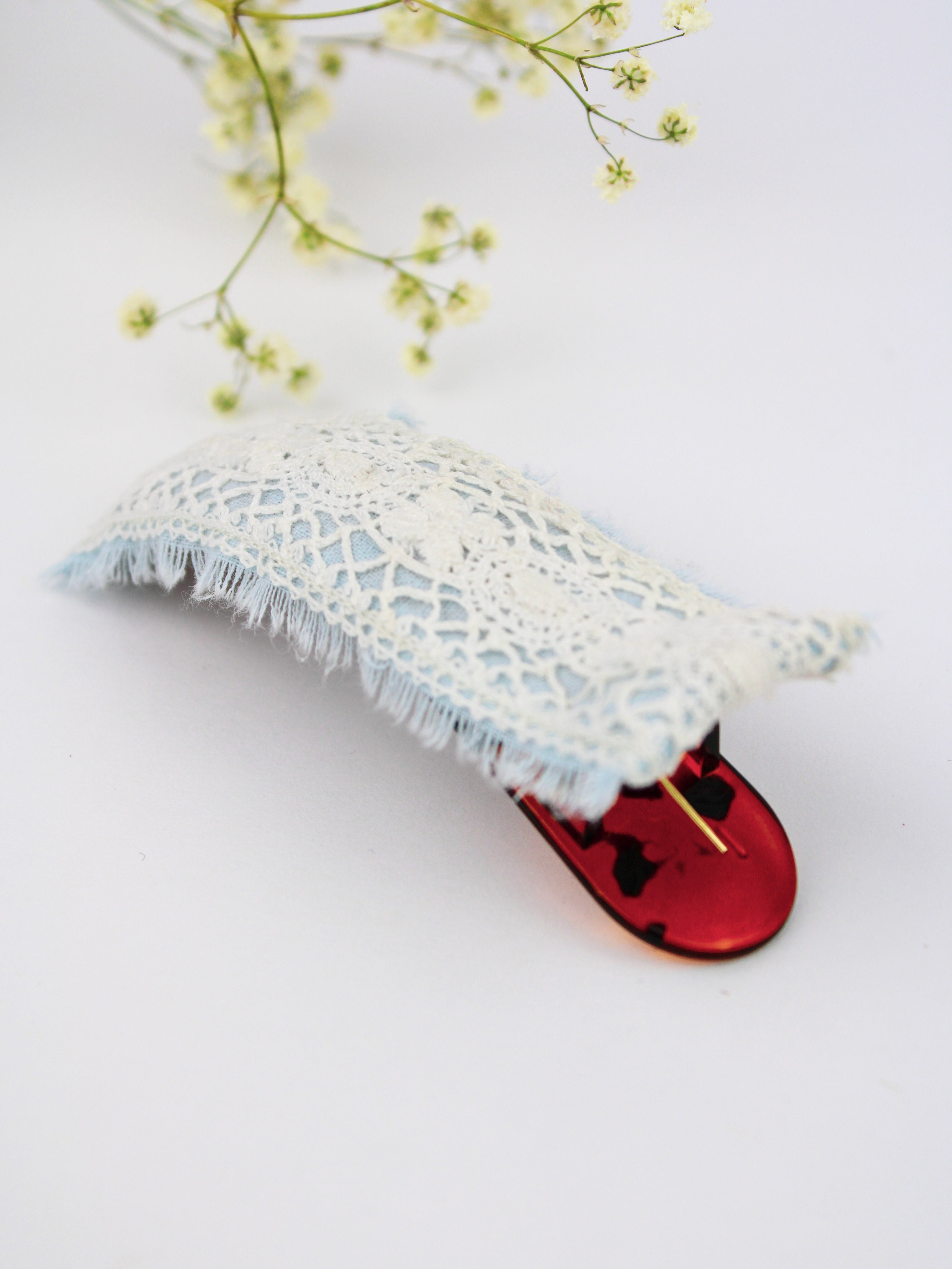 Amelia Lace and Linen Hair Clip