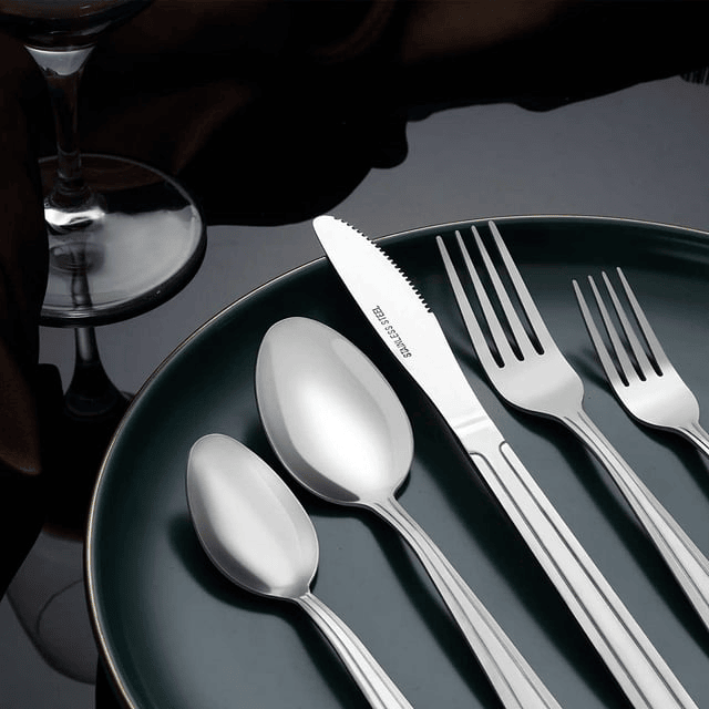 Bestdin 72 Pieces Silverware Set with Steak Knives, Stainless Steel Pattern Design Cutlery Set for 12, Flatware Set Mirror Polished, Tableware Set for Home Kitchen Restaurant Hotel, Dishwasher Safe