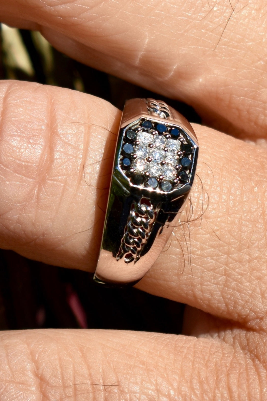 10kt White Gold Diamond Men's Ring