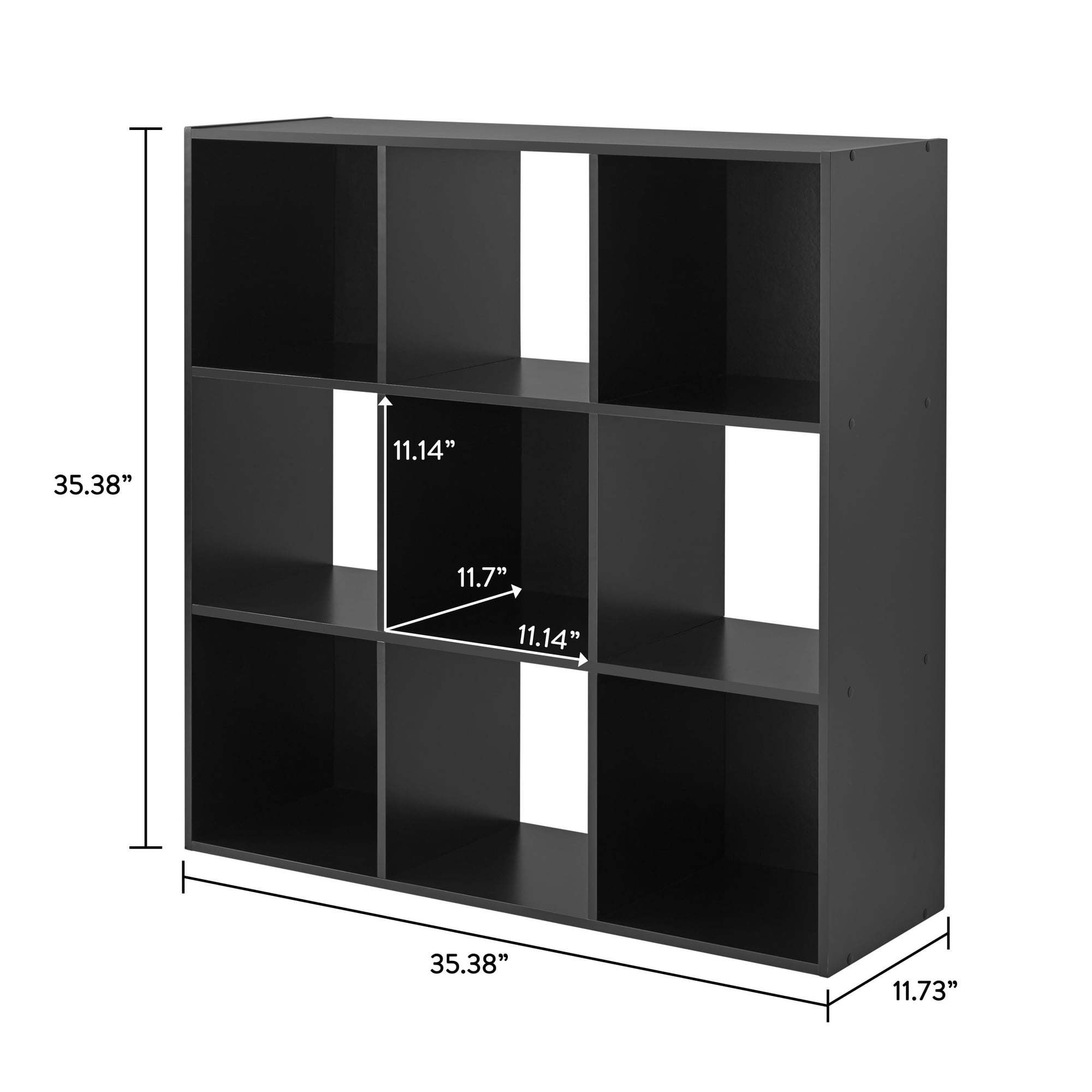 11" 9-Cube Storage Organizer Top panel and 2 middle shelves support up to 22 lbs each; bottom panel supports up to 33 lbs