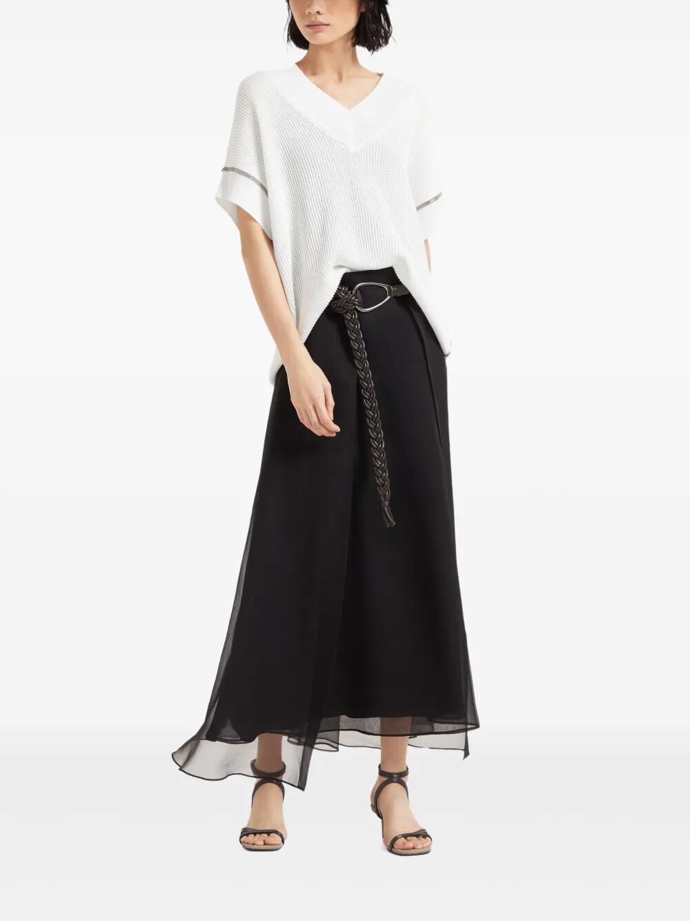 Brunello Cucinelli Women Shortsleeves Vneck Sweater