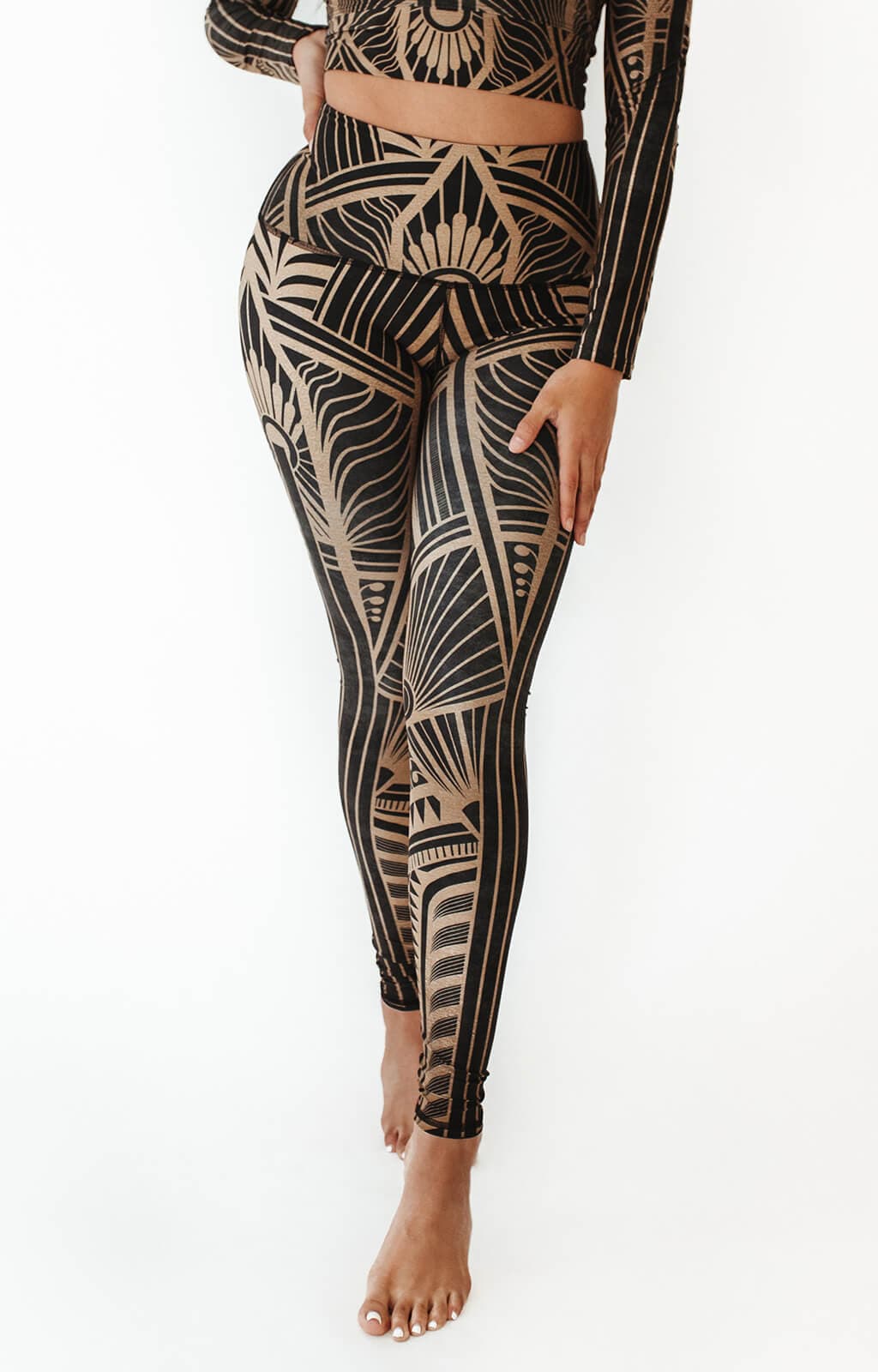 Elegant Empire Printed Yoga Leggings front