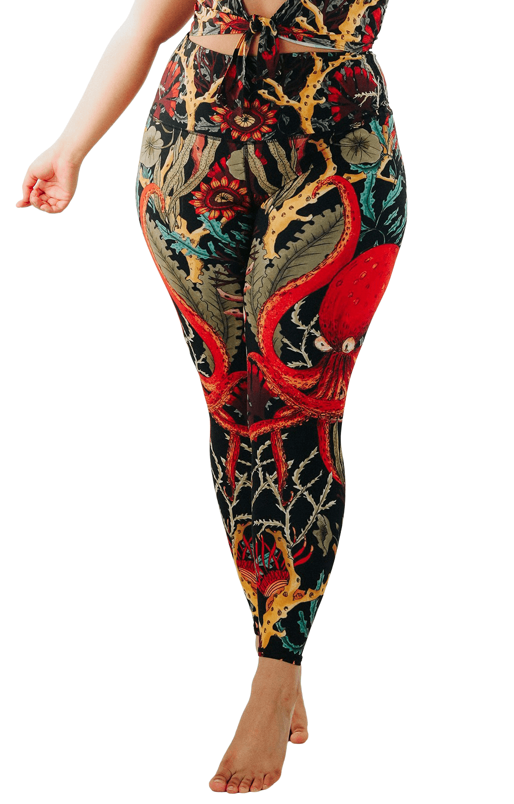 Coral My Name Printed Yoga Leggings Plus Size
