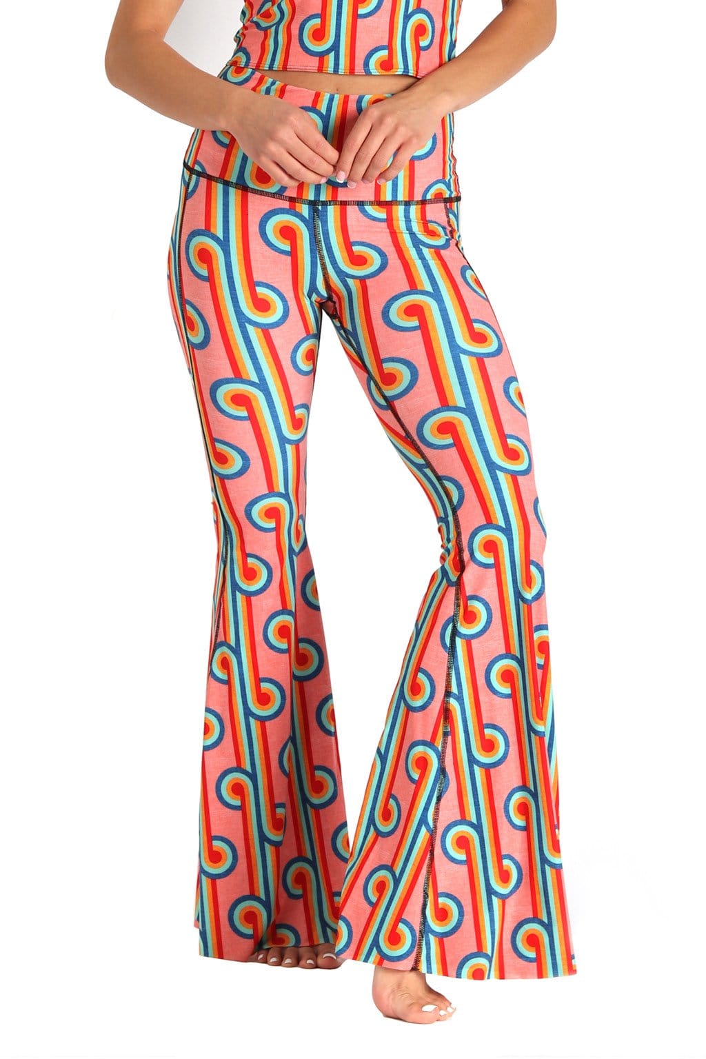 Rainbow Chaser Printed Bell Bottoms Front View