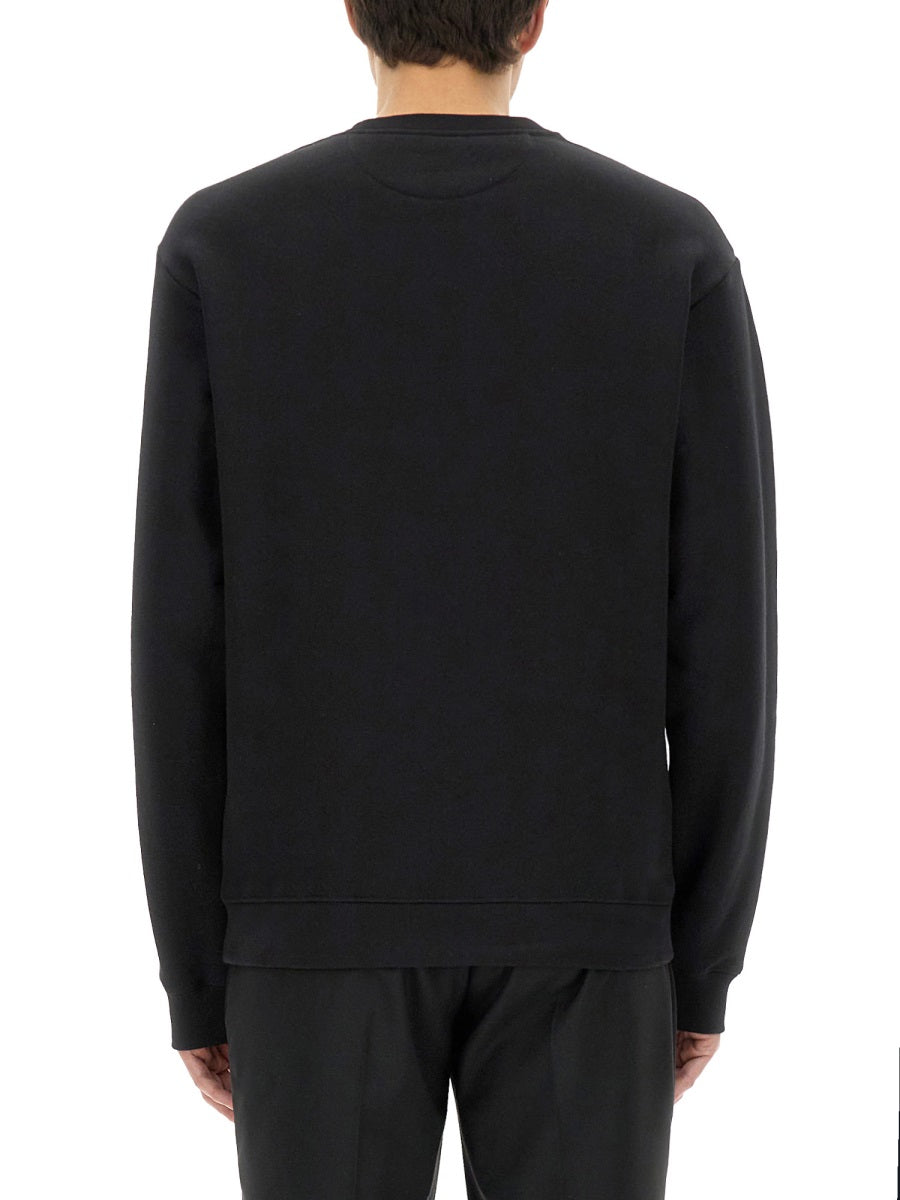 Valentino Men Cotton Crewneck Sweatshirt With "Chez Valentino" Patch
