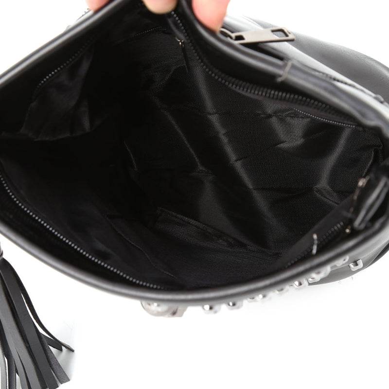 Trendy shoulder Women bag with diamond skull