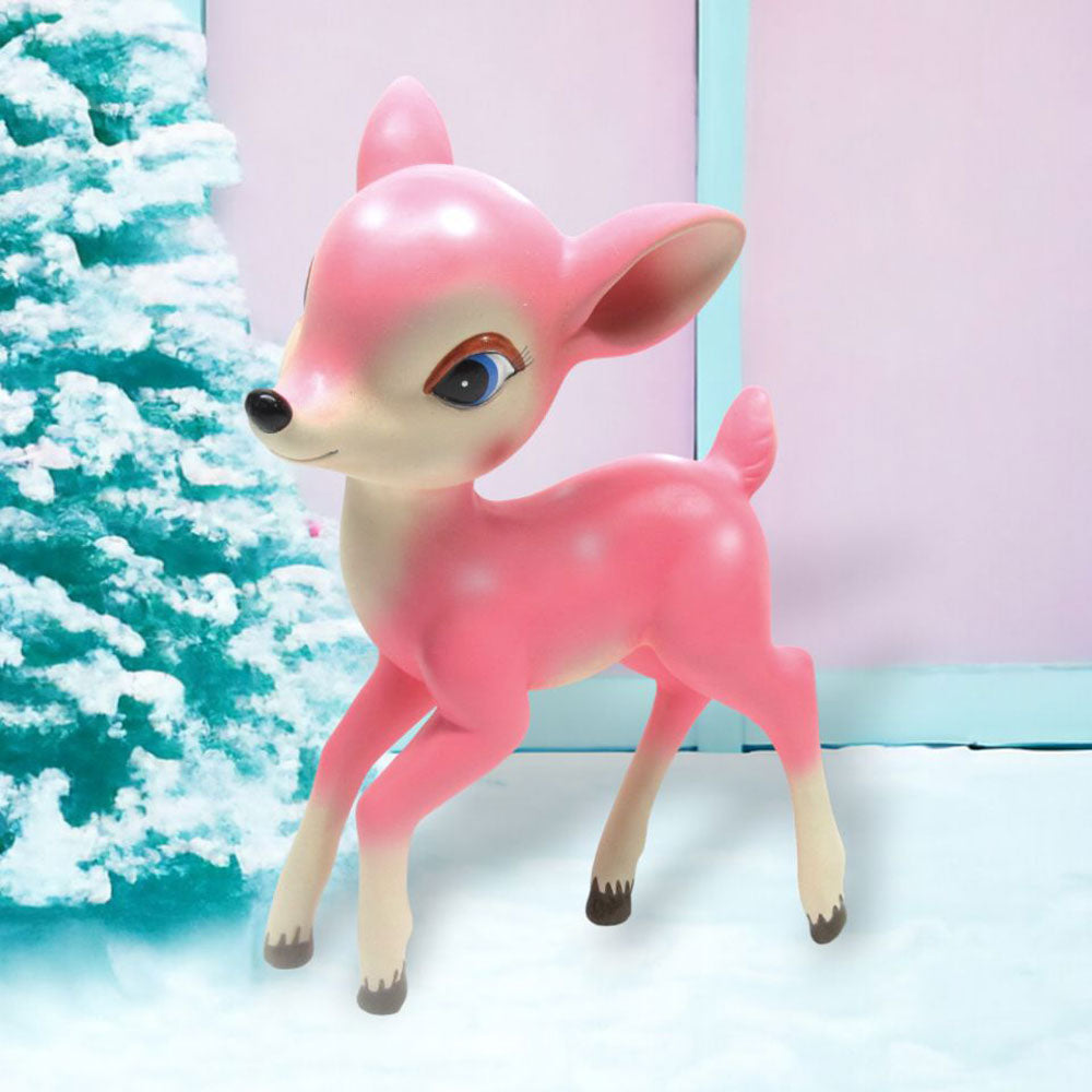 12" Pink Retro Standing Deer by December Diamonds