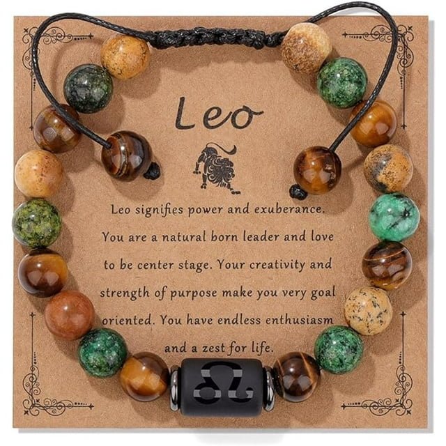 12 Zodiac Sign Constellation Braided Bracelet Virgo Leo Charm Bracelets For Women Men Tiger Eye Stone Bangles Friend Jewelry
