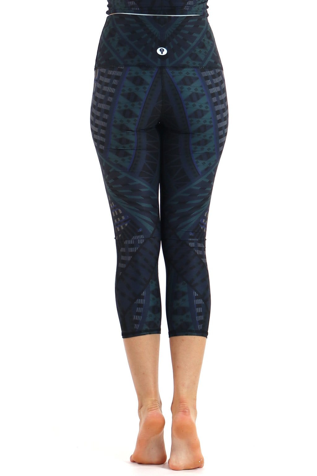 Warrior One Printed Yoga Crops Back Close Up