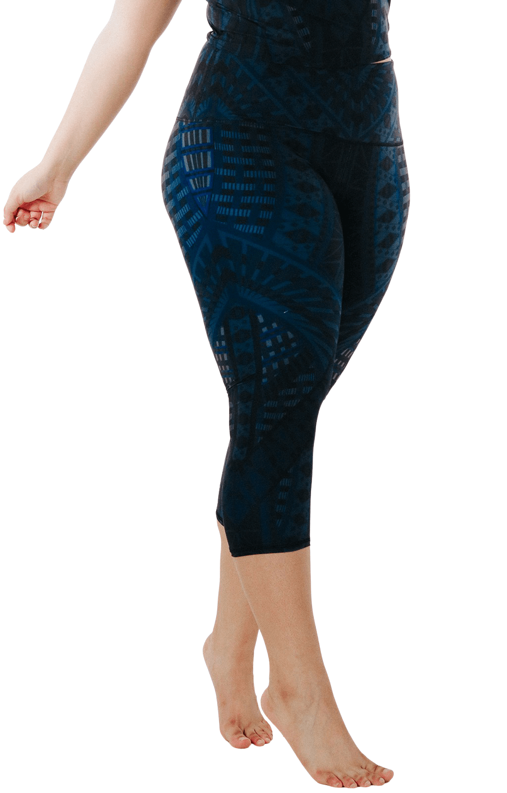 Warrior One Printed Yoga Crops Plus Size