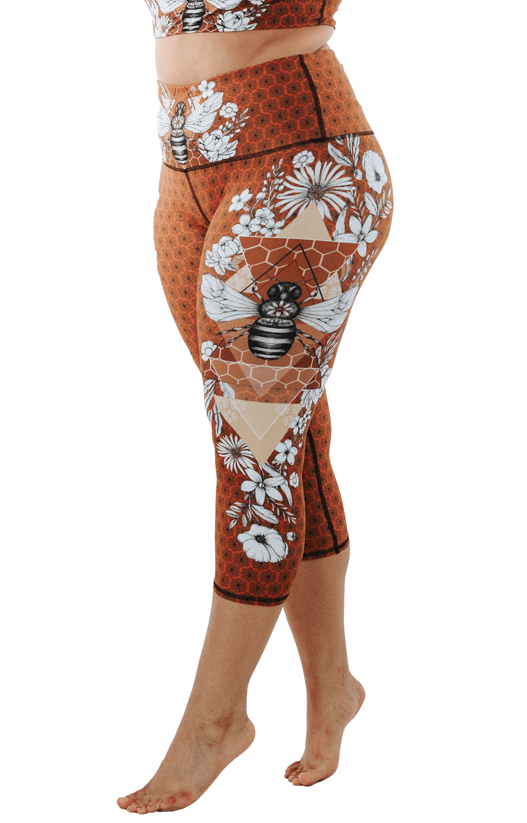 Beeloved Printed Yoga Crops Plus Size
