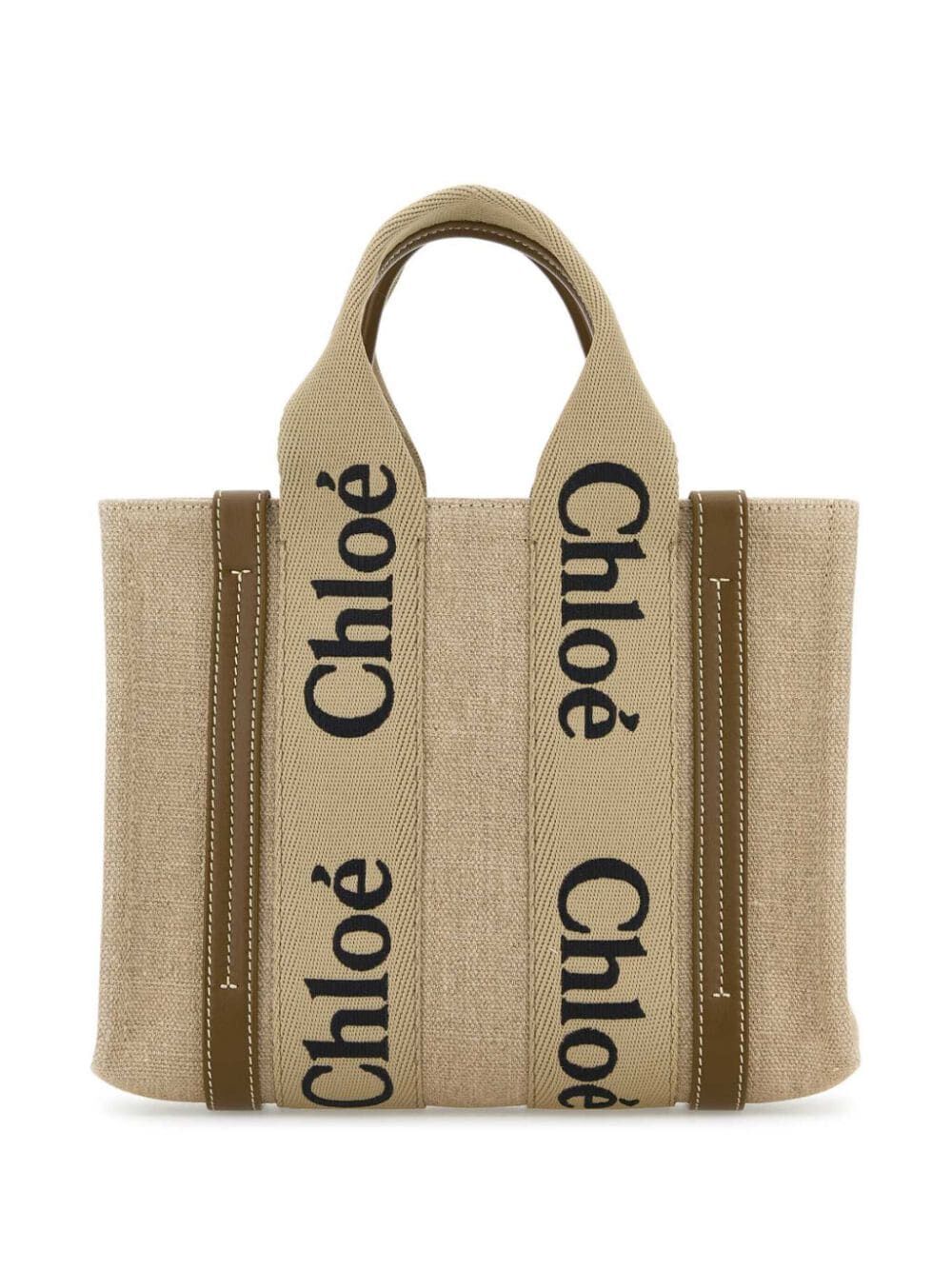 Chloe Women Small Woody Linen Tote Bag