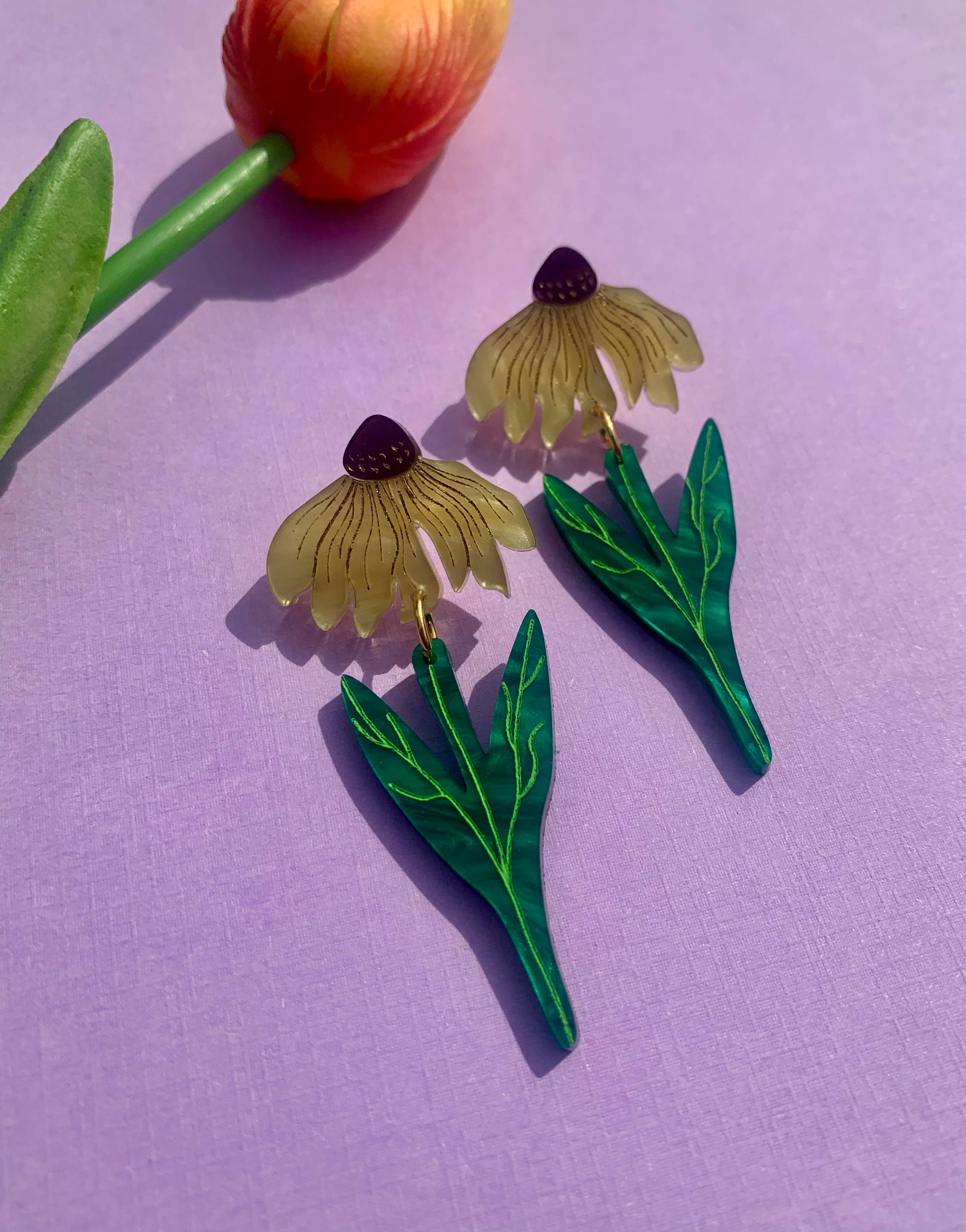 Black Eyed Susan Acrylic Earrings