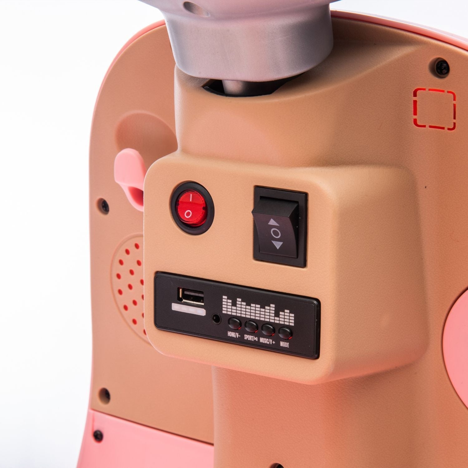 12V Two-seater Kids Ride On Level Up Electric Motorcycle,2wd,Three-wheel Toy w/Music,Bluetooth,USB,Backseat flip adult seat,Portable Storage Hooks&Oversized Trunk,LED Headlight For Kids 3-6.