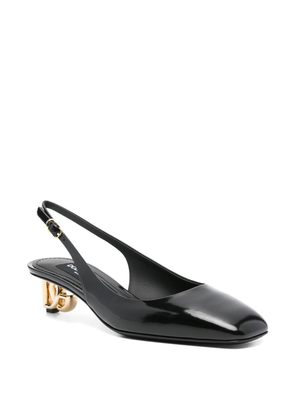 Dolce & Gabbana Women Logo-Heel Patent Leather Slingback Pumps