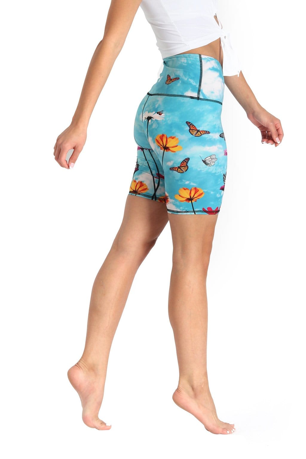 Yoga Democracy eco-friendly Biker Shorts in Flower Bomb print