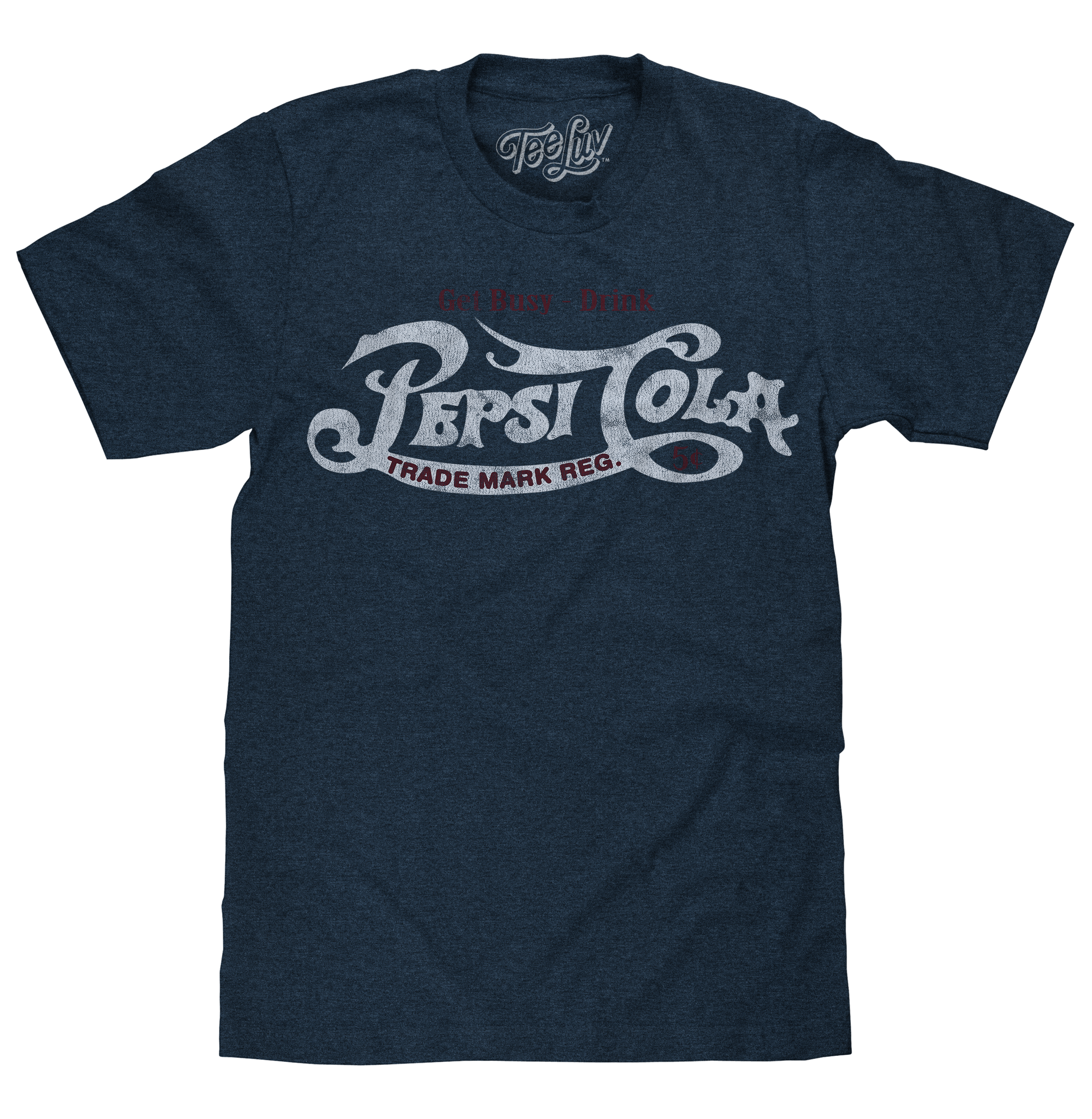 Get Busy, Drink Pepsi Cola Classic Logo T-Shirt - Navy