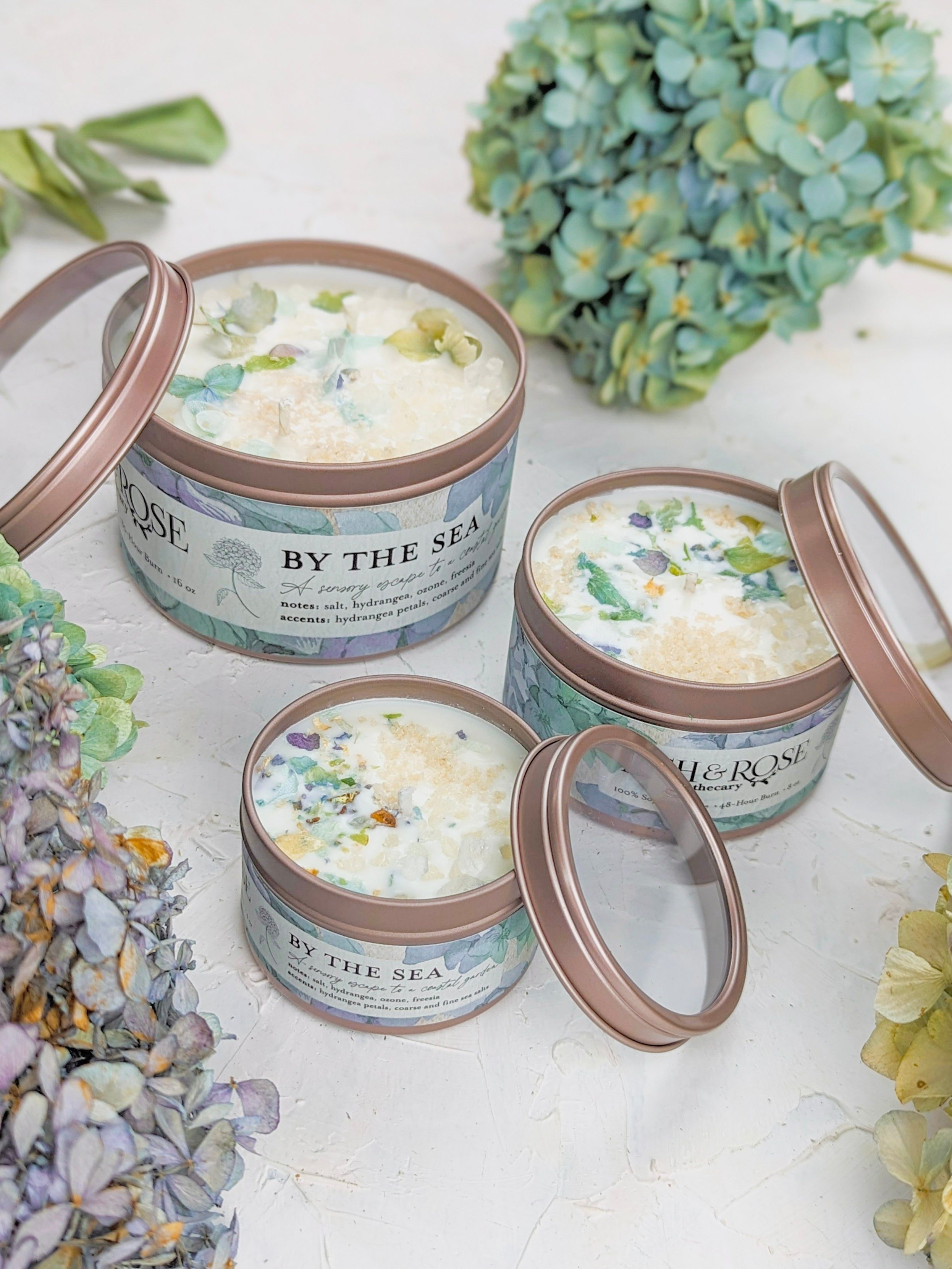 BY THE SEA Hydrangea Sea Salt Candle