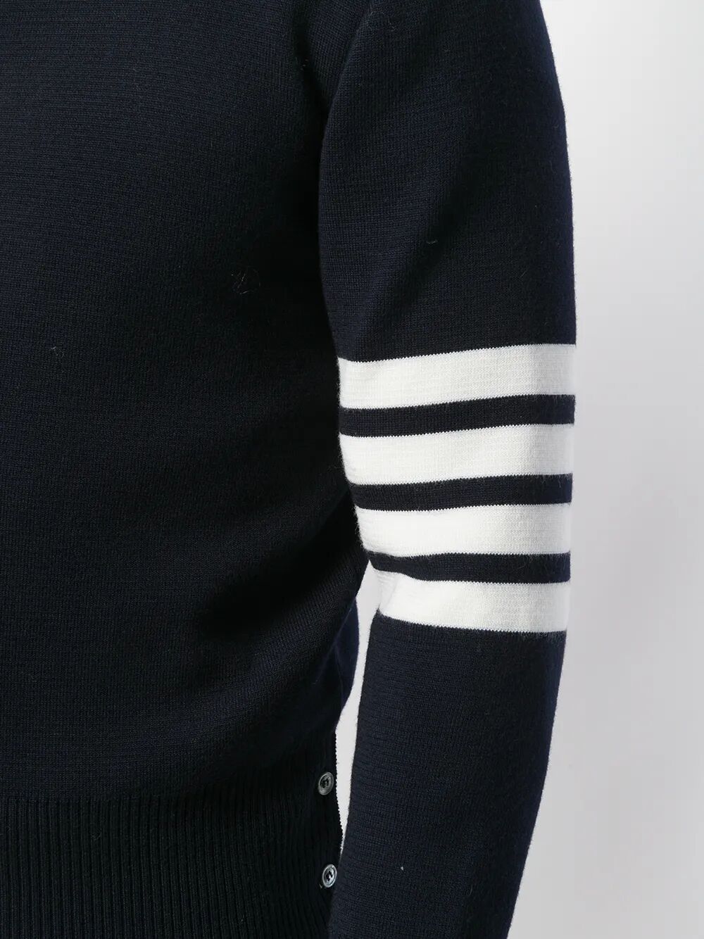 Thom Browne Men Milano Stitch V Neck Cardigan With 4 Bar In Fine Merino Wool