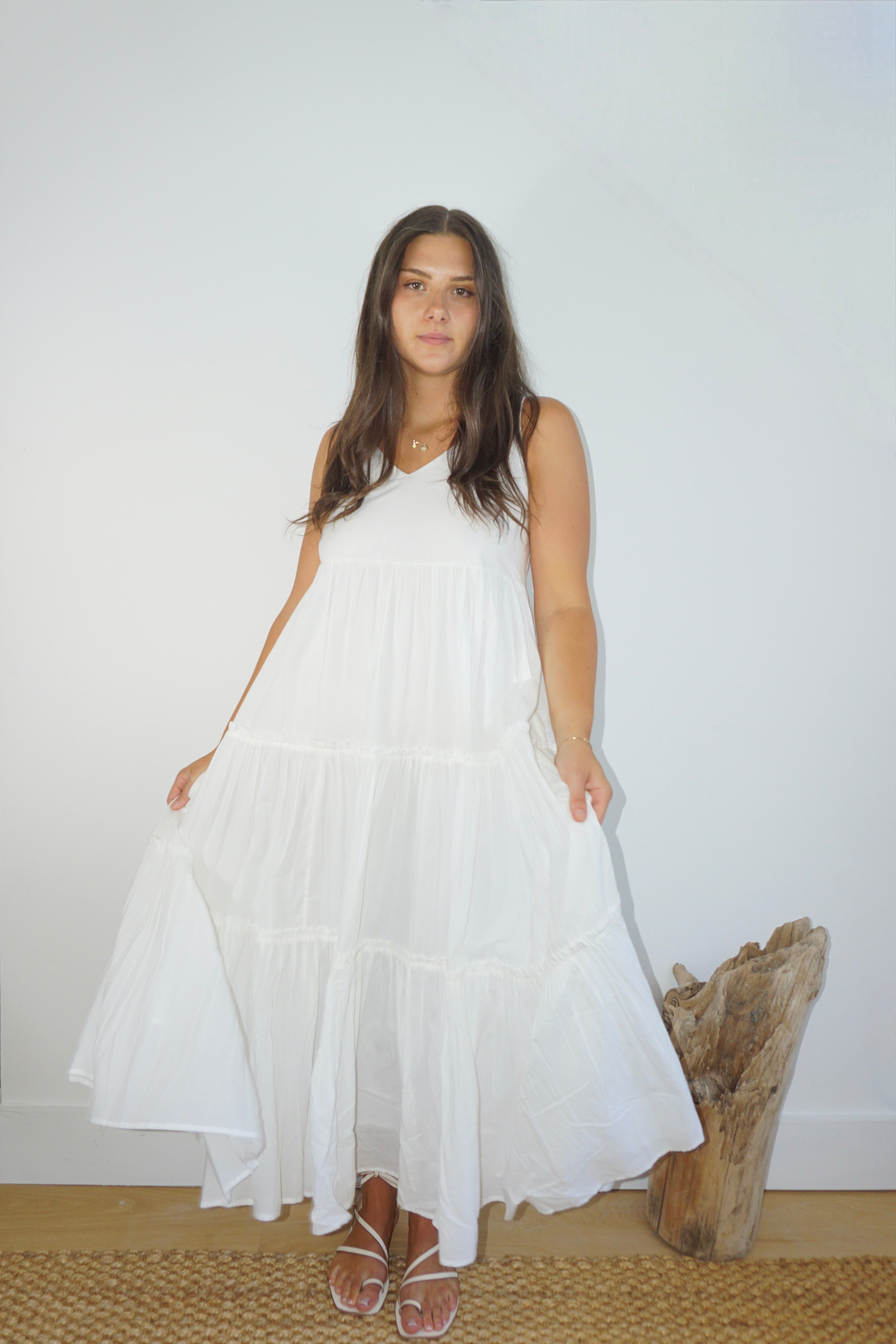 Donna Tier Dress in White
