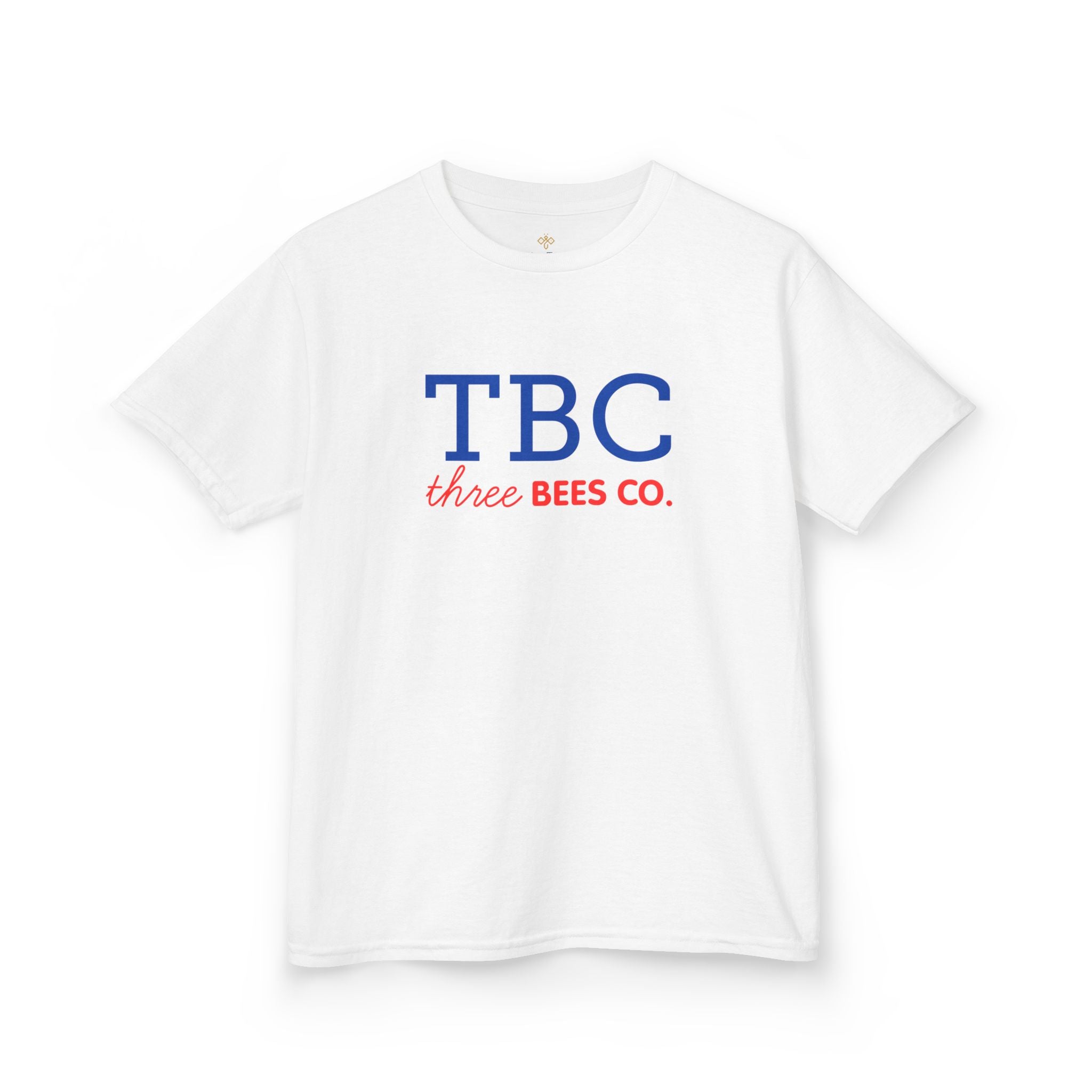 Kids Heavy Cotton Gildan Three Bees Co. in Blue and Red Hive Tee