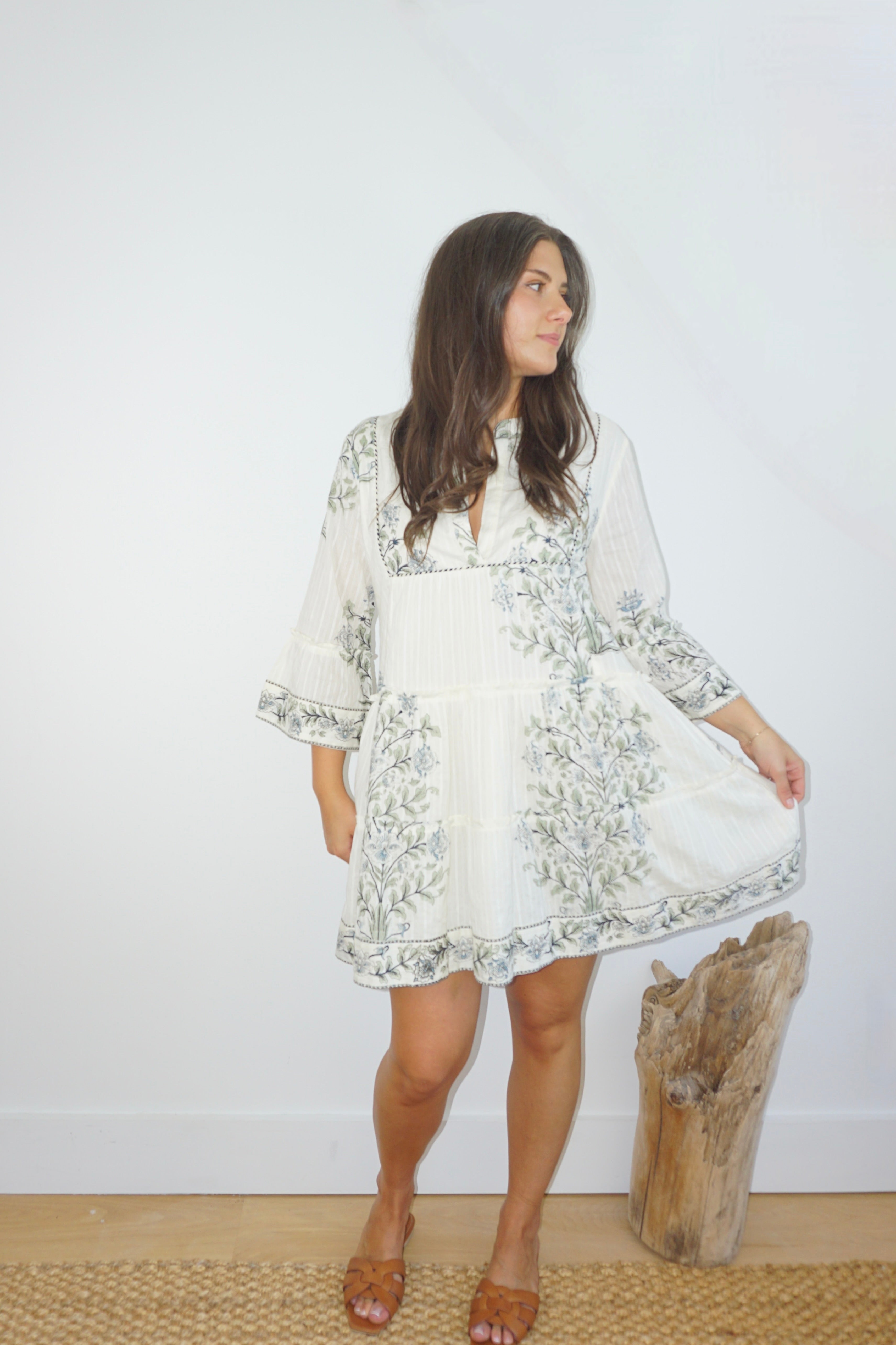 Dylan Mini Dress in Vert Victorian