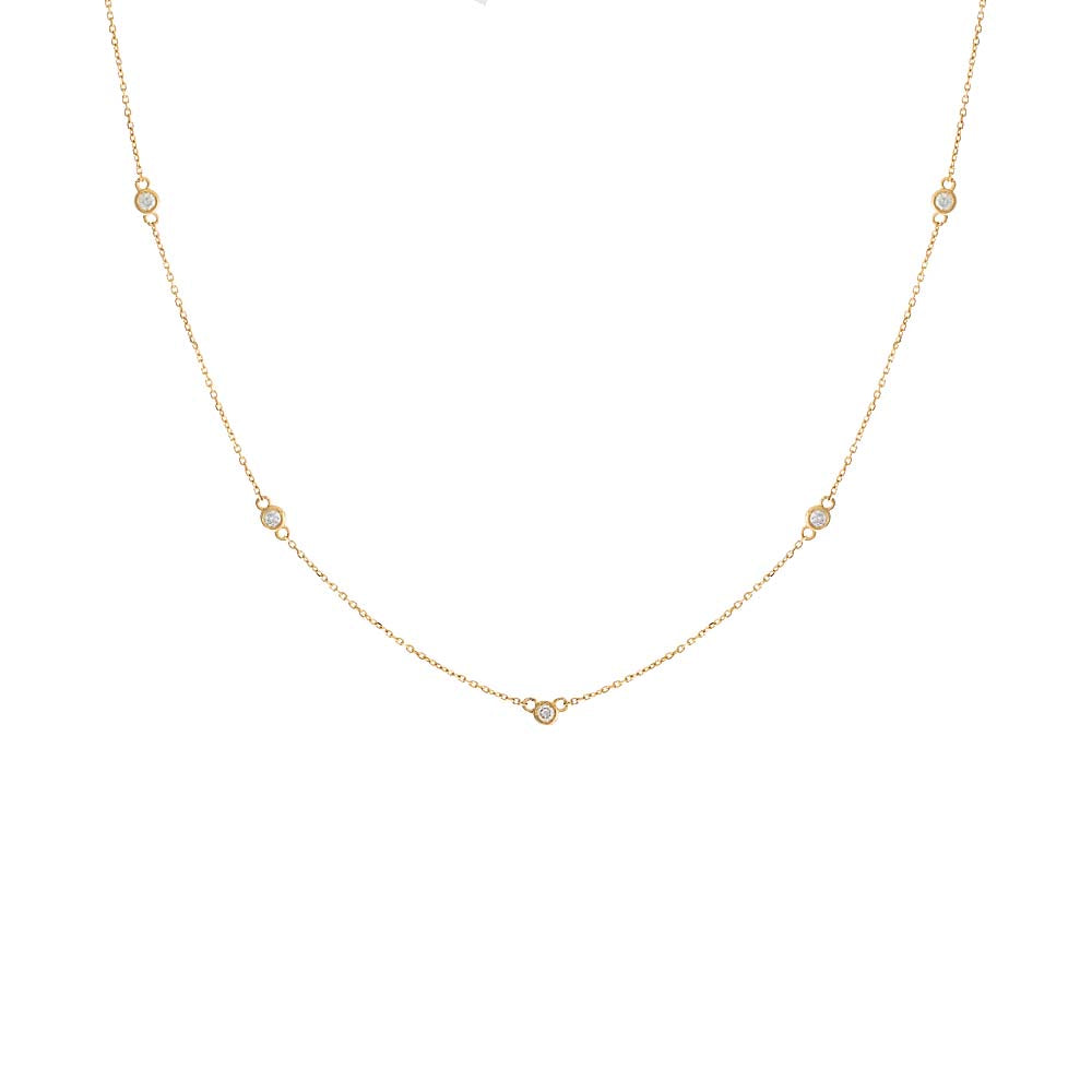 14K Gold Diamond By the Yard Necklace 14K - Adina's Jewels