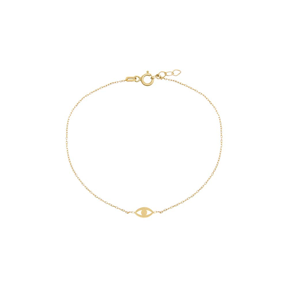 14K Gold Mini Evil Eye Bracelet 14K - Adina's Jewels