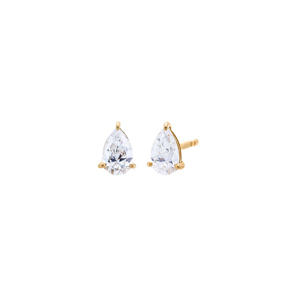 14K Gold / 0.25 CT Lab Grown Diamond Pear Stud Earring 14K - Adina's Jewels