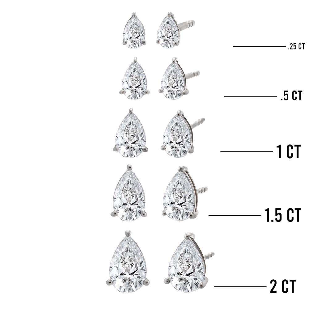  Lab Grown Diamond Pear Stud Earring 14K - Adina's Jewels