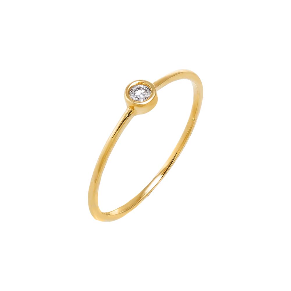 14K Gold / 6 Diamond Bezel Ring 14K - Adina's Jewels