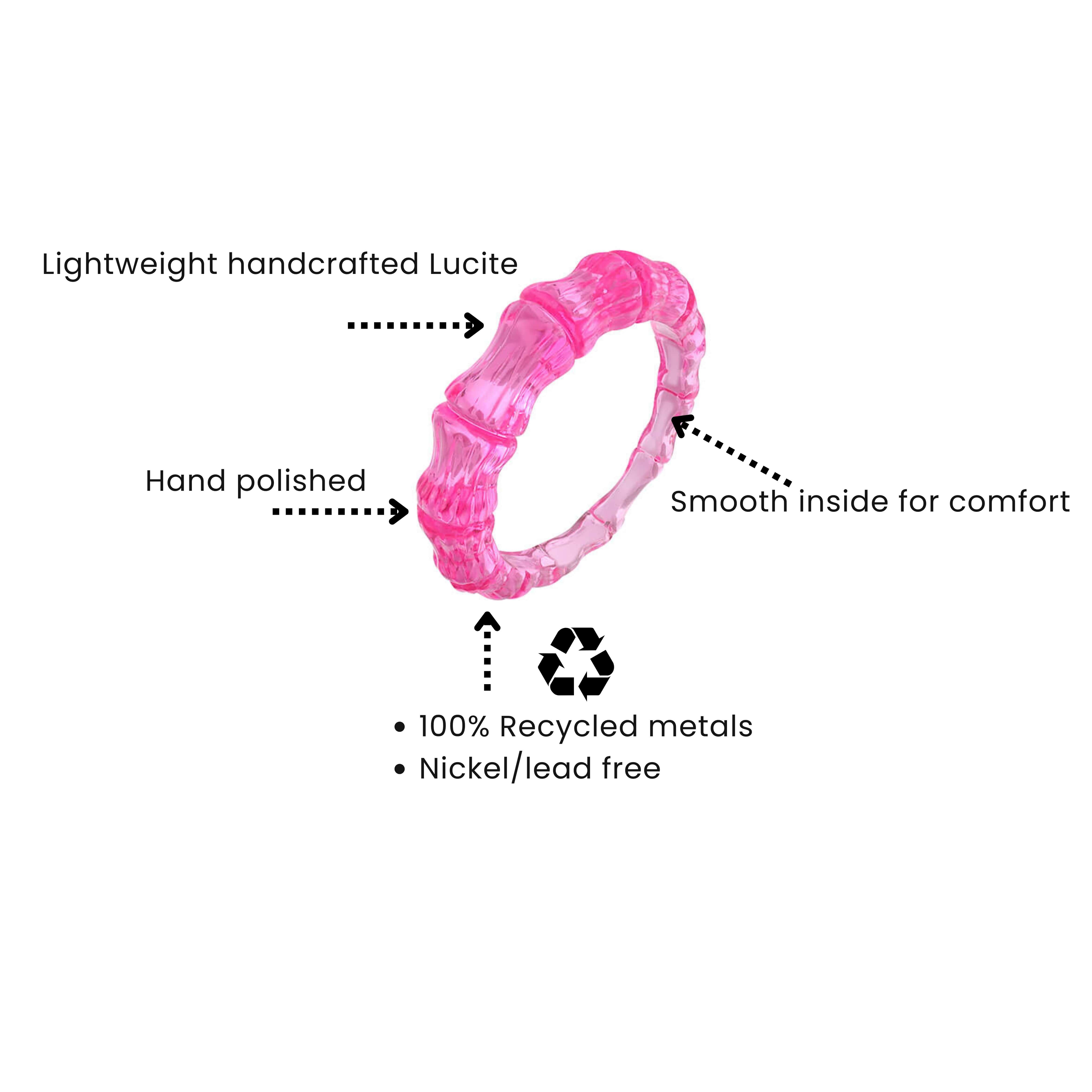 Bamboo Lucite Rings