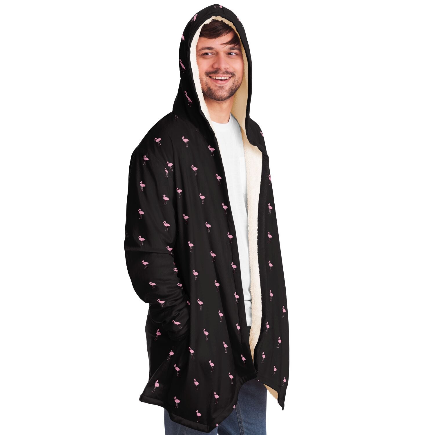 Black Classic Flamingo Cloak Hoodie