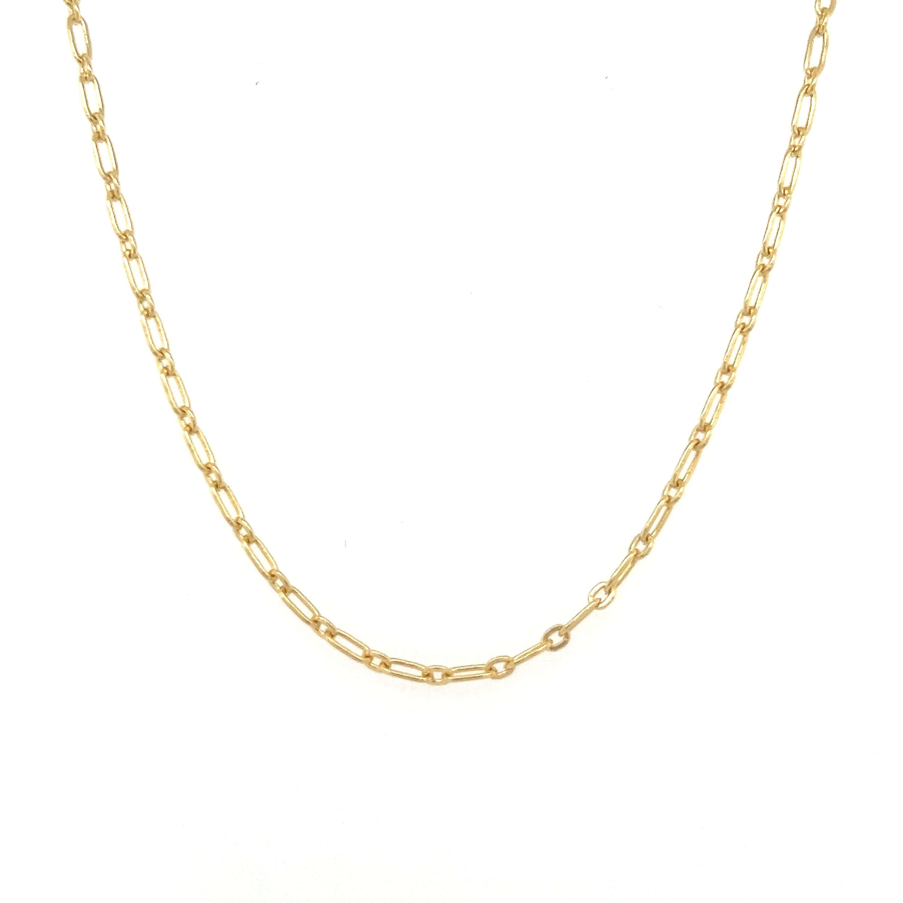 Elegant gold chain necklace by our jewelry brand, perfect for adding a touch of luxury to any outfit.