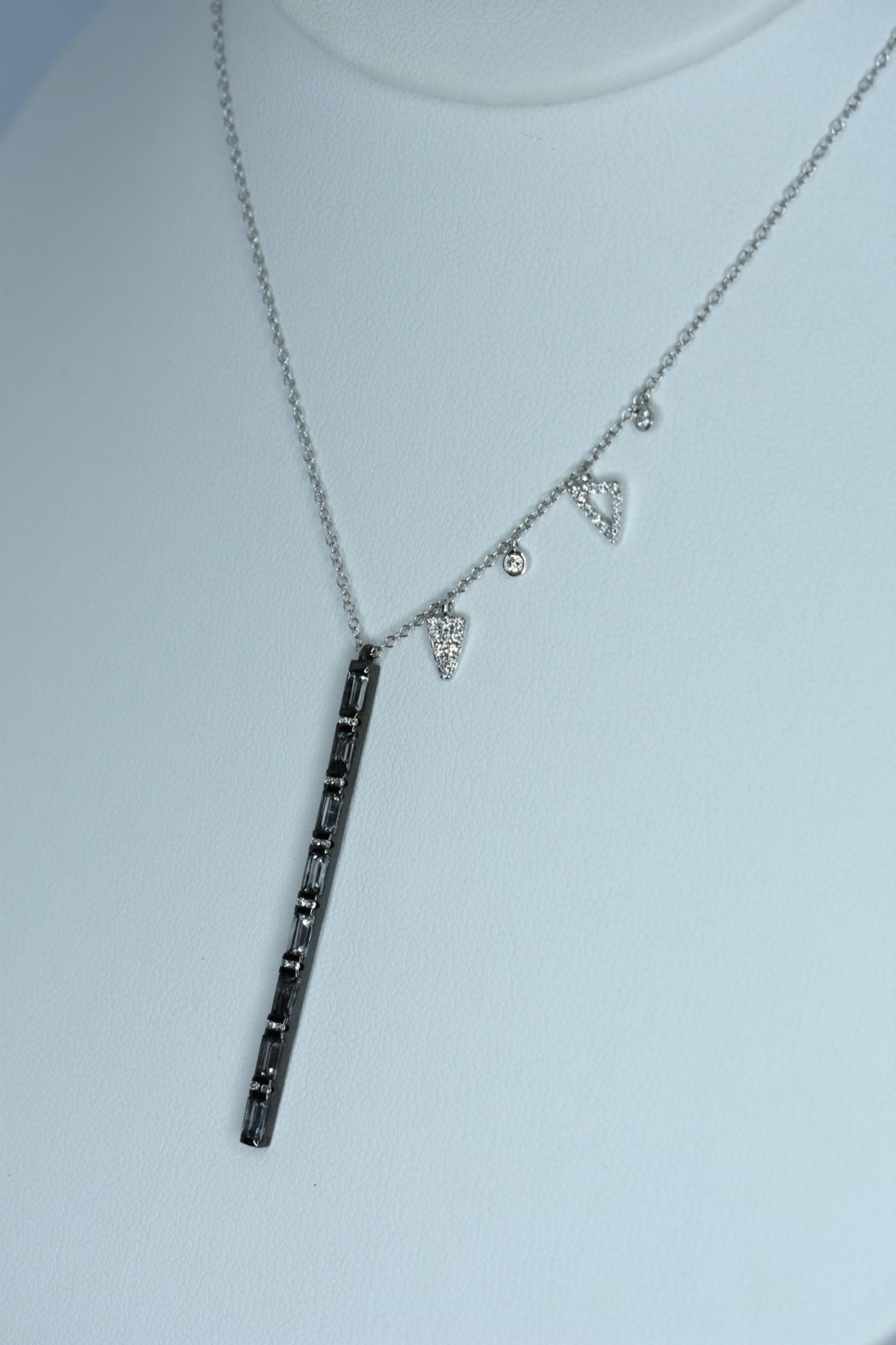 14kt W/Gold Diamond & White Topaz Necklace