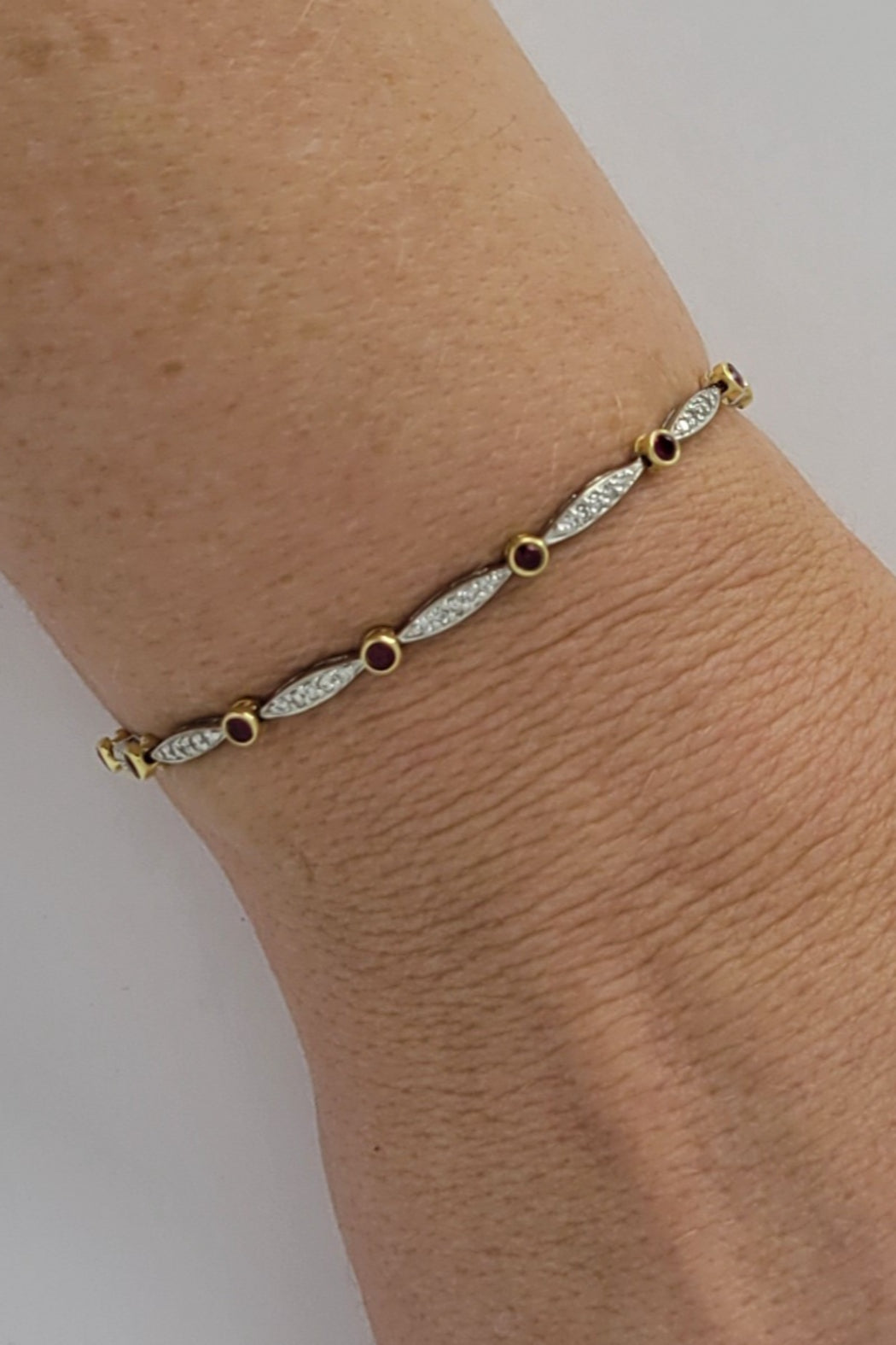14kt 2-Tone Ruby & Diamond Bracelet